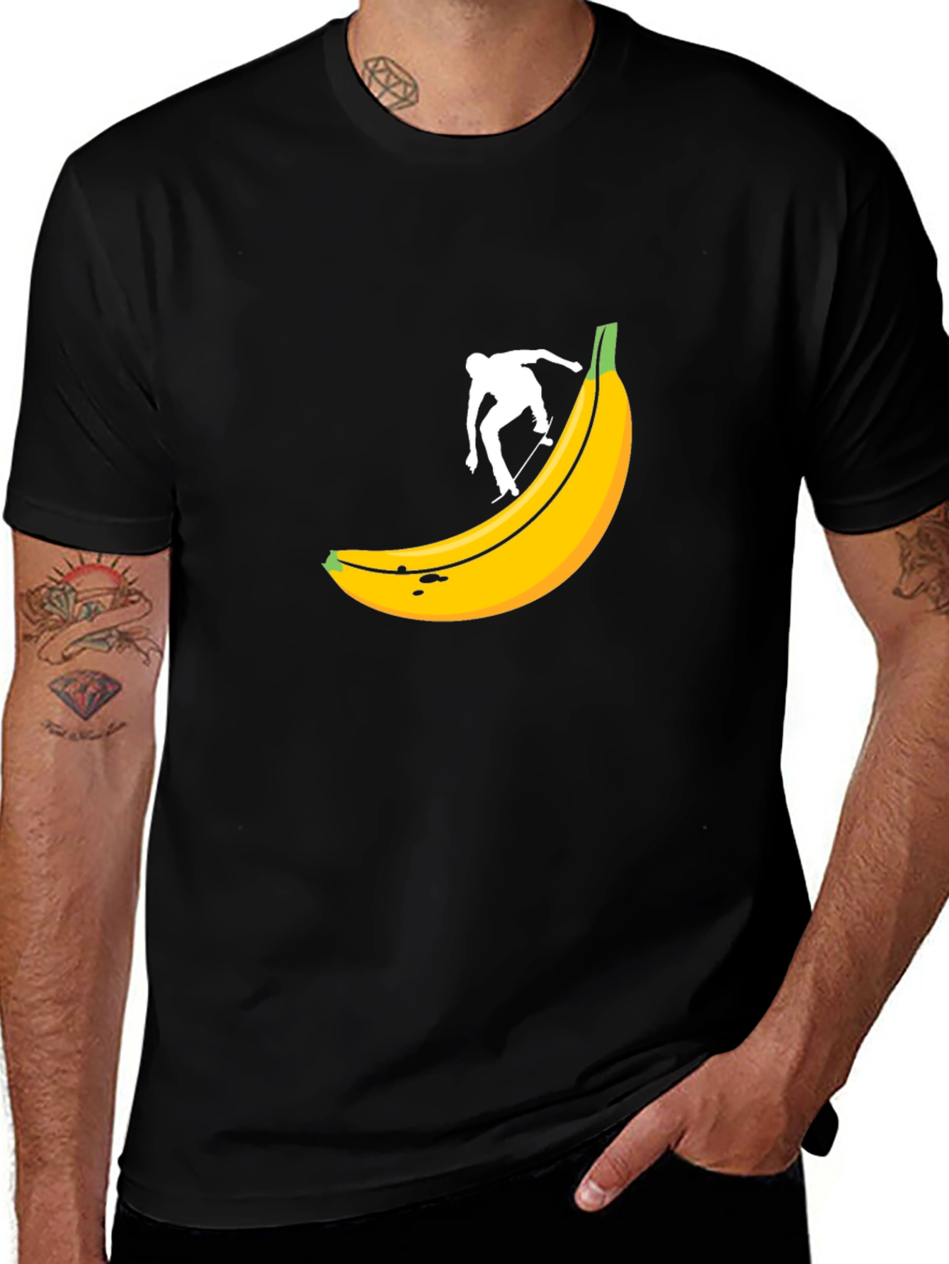 Variant 13 of Skate Banana T-Shirt - Black Graphic Tee