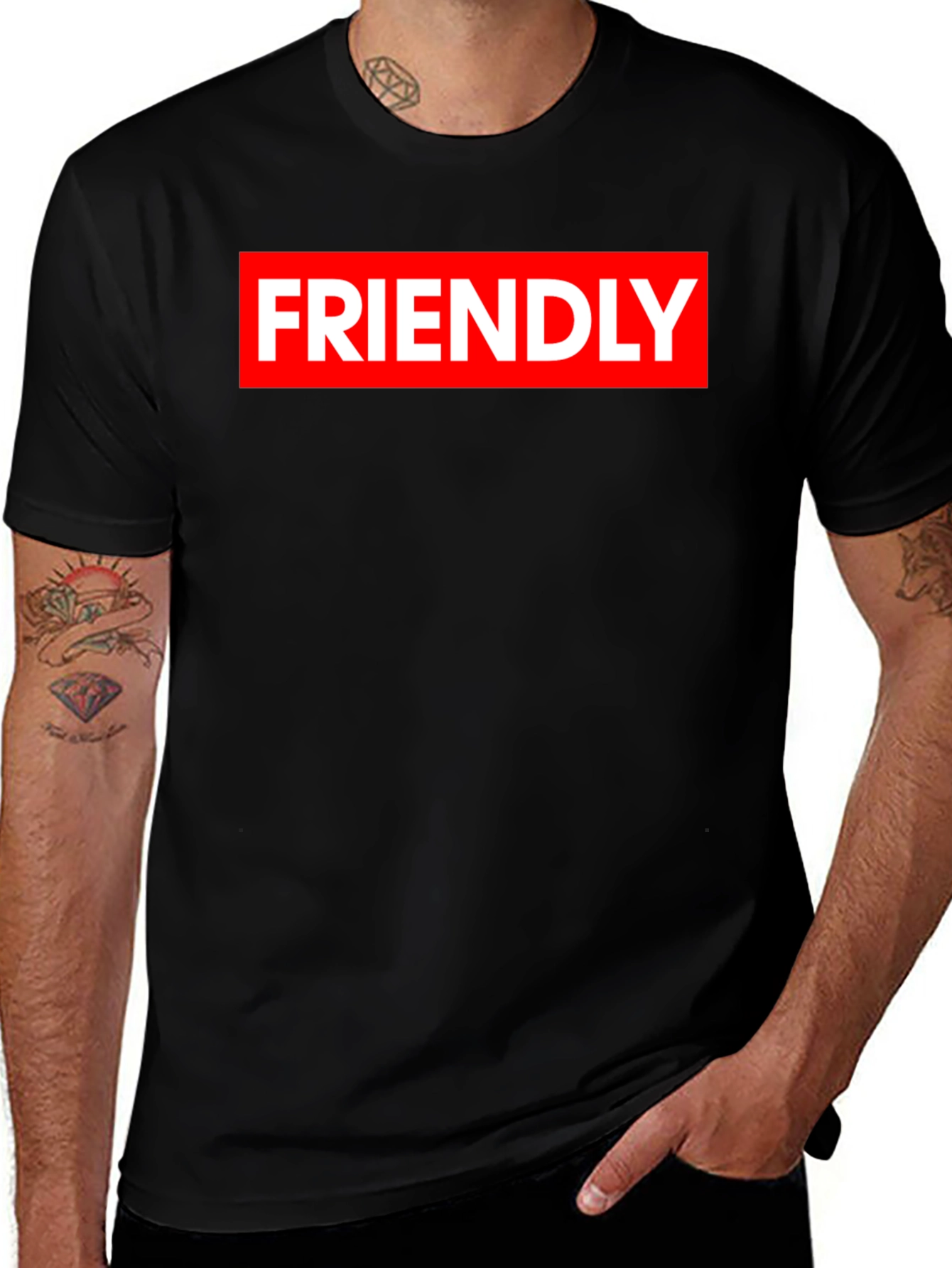 Variant 11 of Friendly Graphic Tee - Black