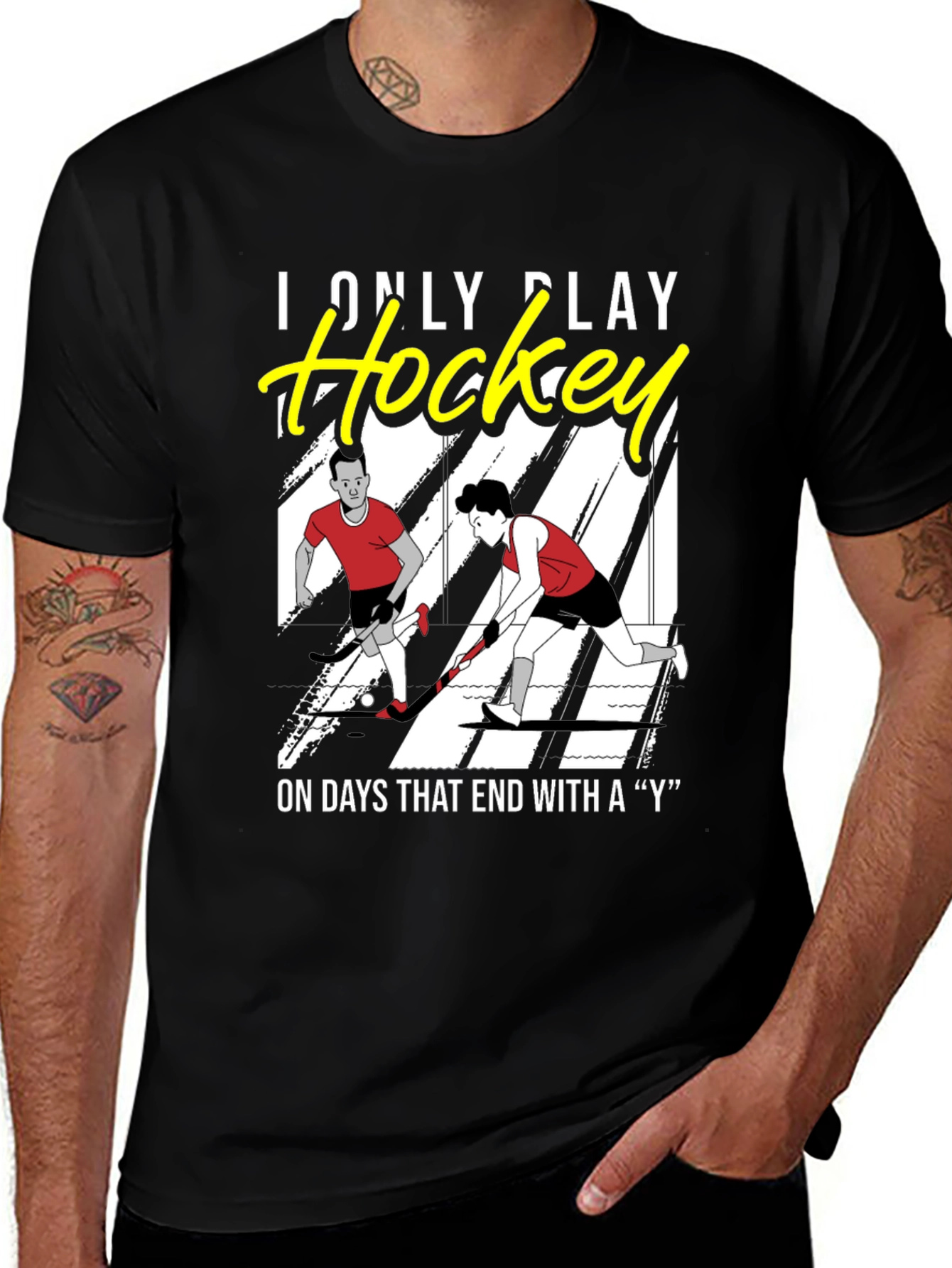 Variant 27 of Funny Hockey T-Shirt - I Only Play Hockey