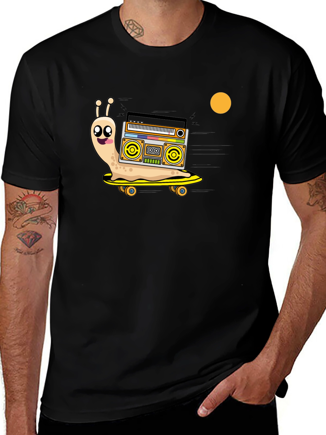 Variant 9 of Snail Boombox Skateboard Graphic Tee