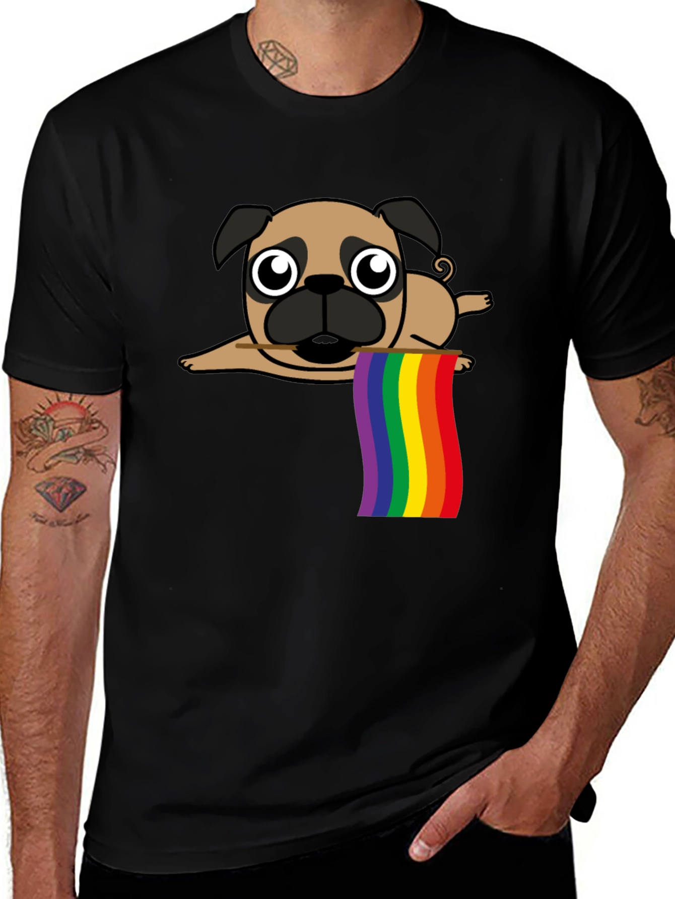 Variant 14 of Pug Pride T-Shirt - LGBTQ+ Support