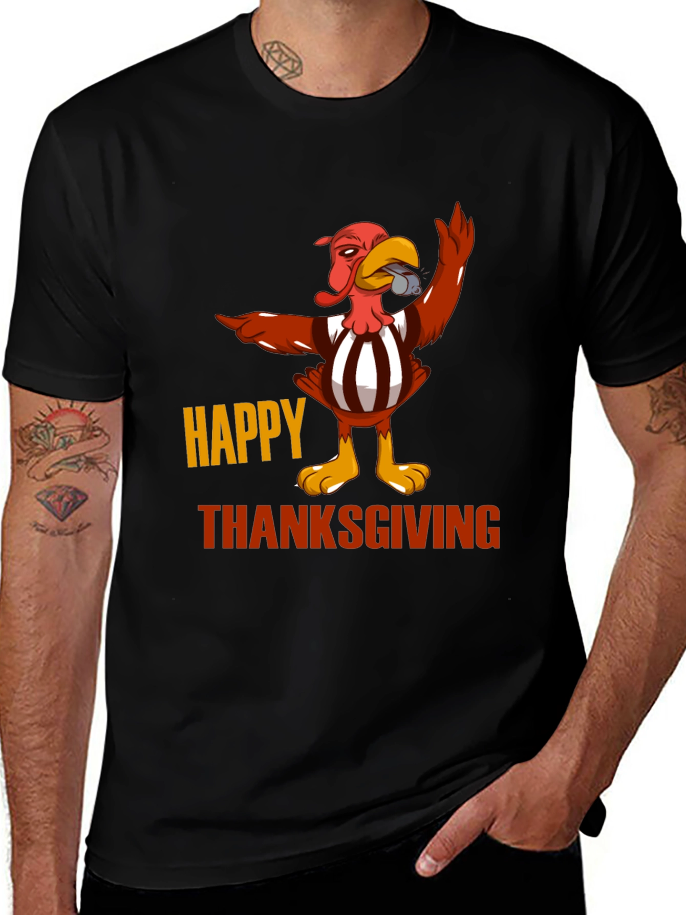 Variant 18 of Funny Thanksgiving Turkey Referee T-Shirt