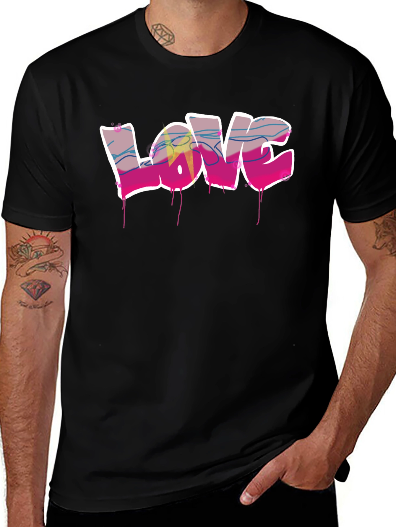 Variant 26 of Love Graphic Black T-Shirt