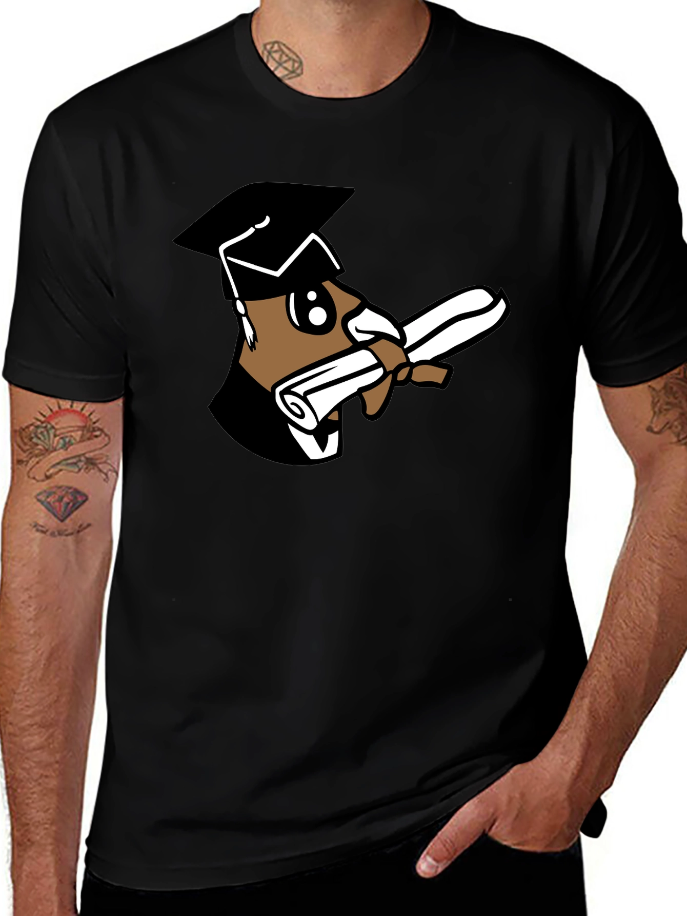 Variant 2 of Graduation Bear Black T-Shirt