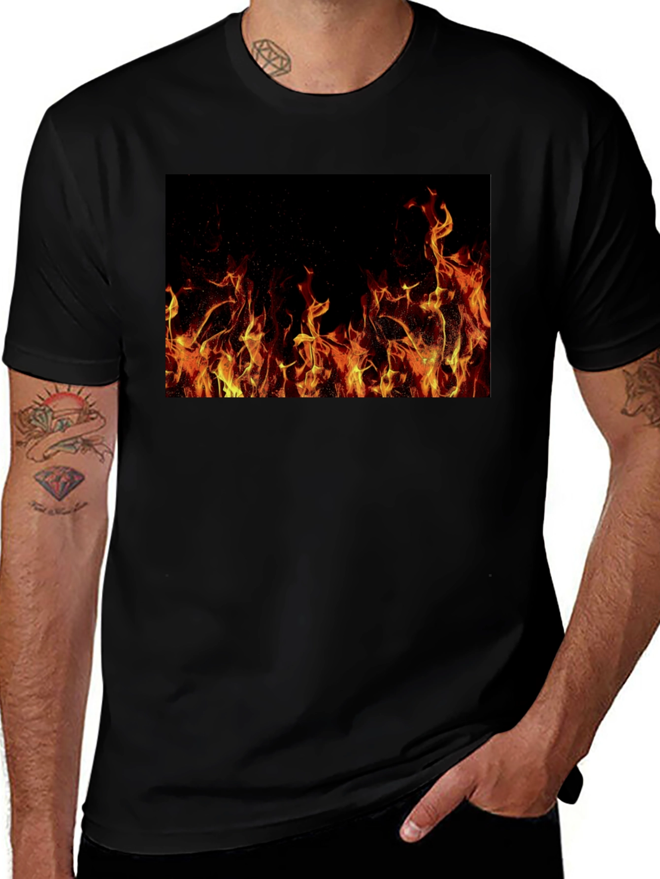 Variant 20 of Inferno T-Shirt: Bold Fire Design