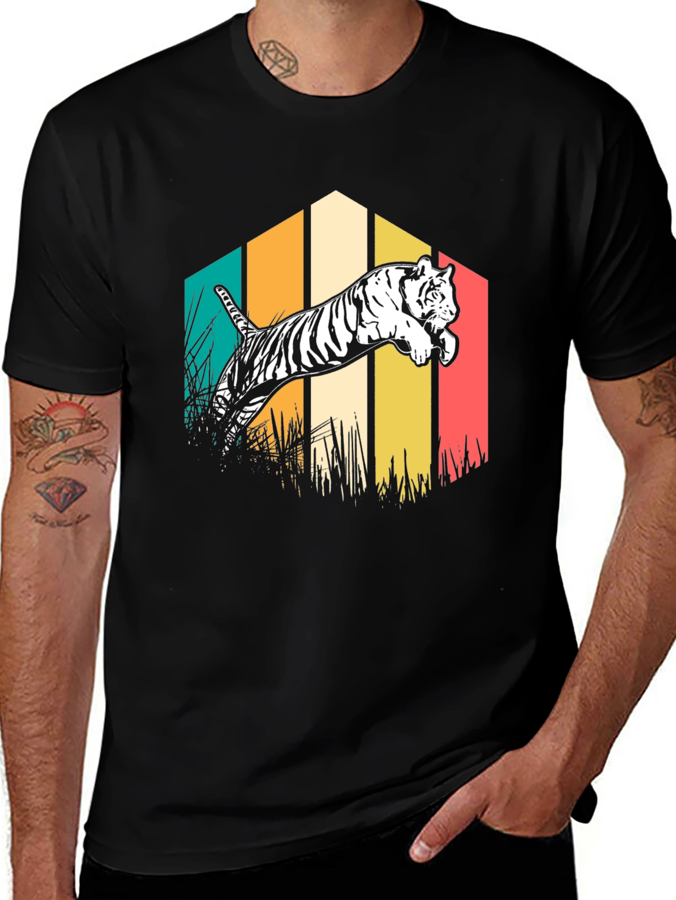 Variant 6 of Tiger Graphic Tee - Retro Style T-Shirt