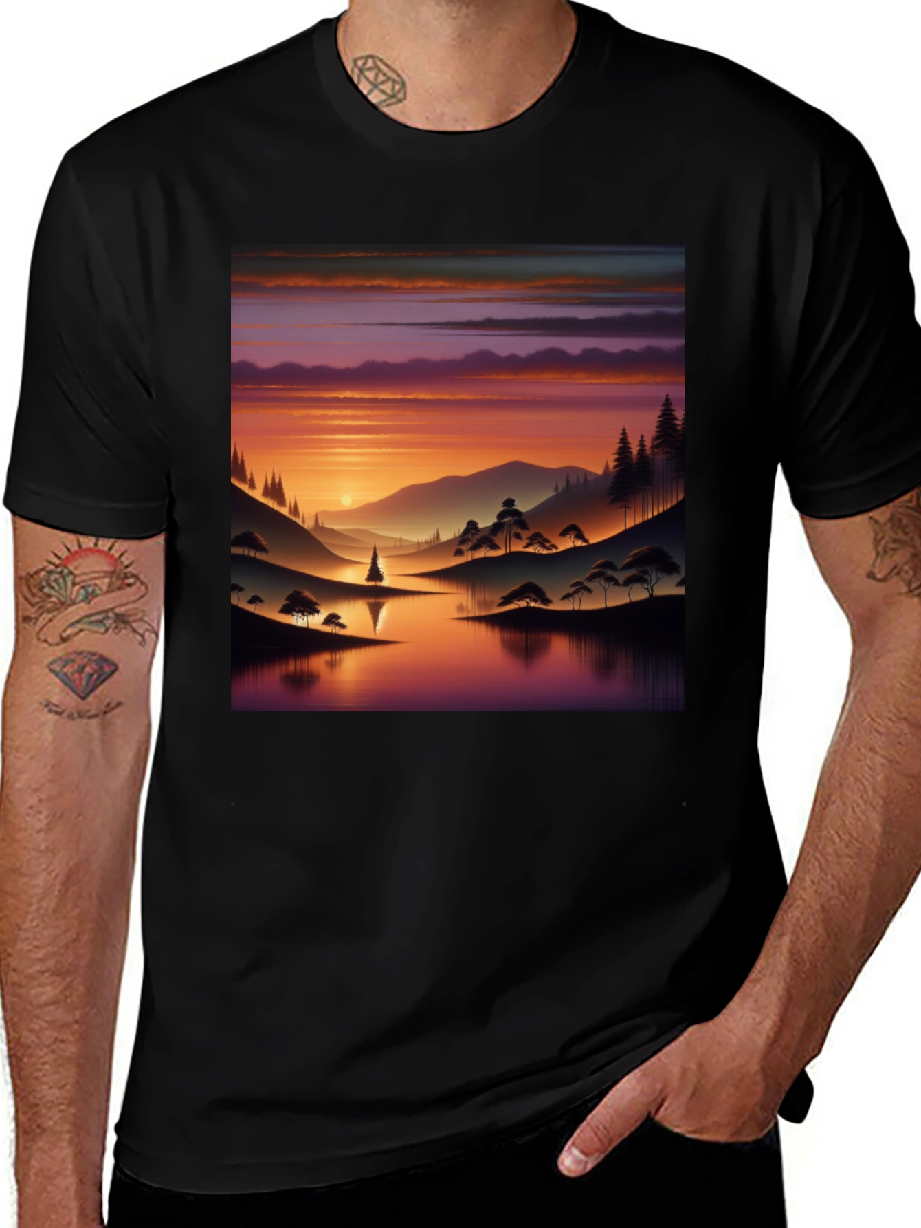 Variant 4 of Sunset Lake Graphic Tee