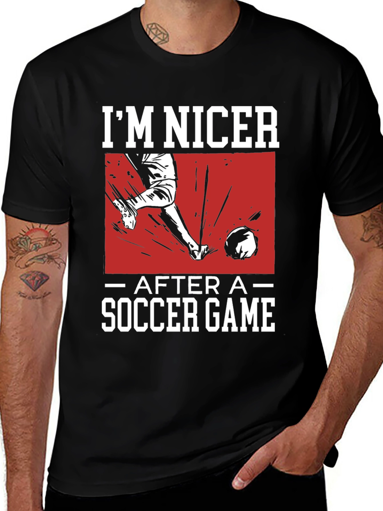 Variant 20 of Funny Soccer Game T-Shirt - I'm Nicer After