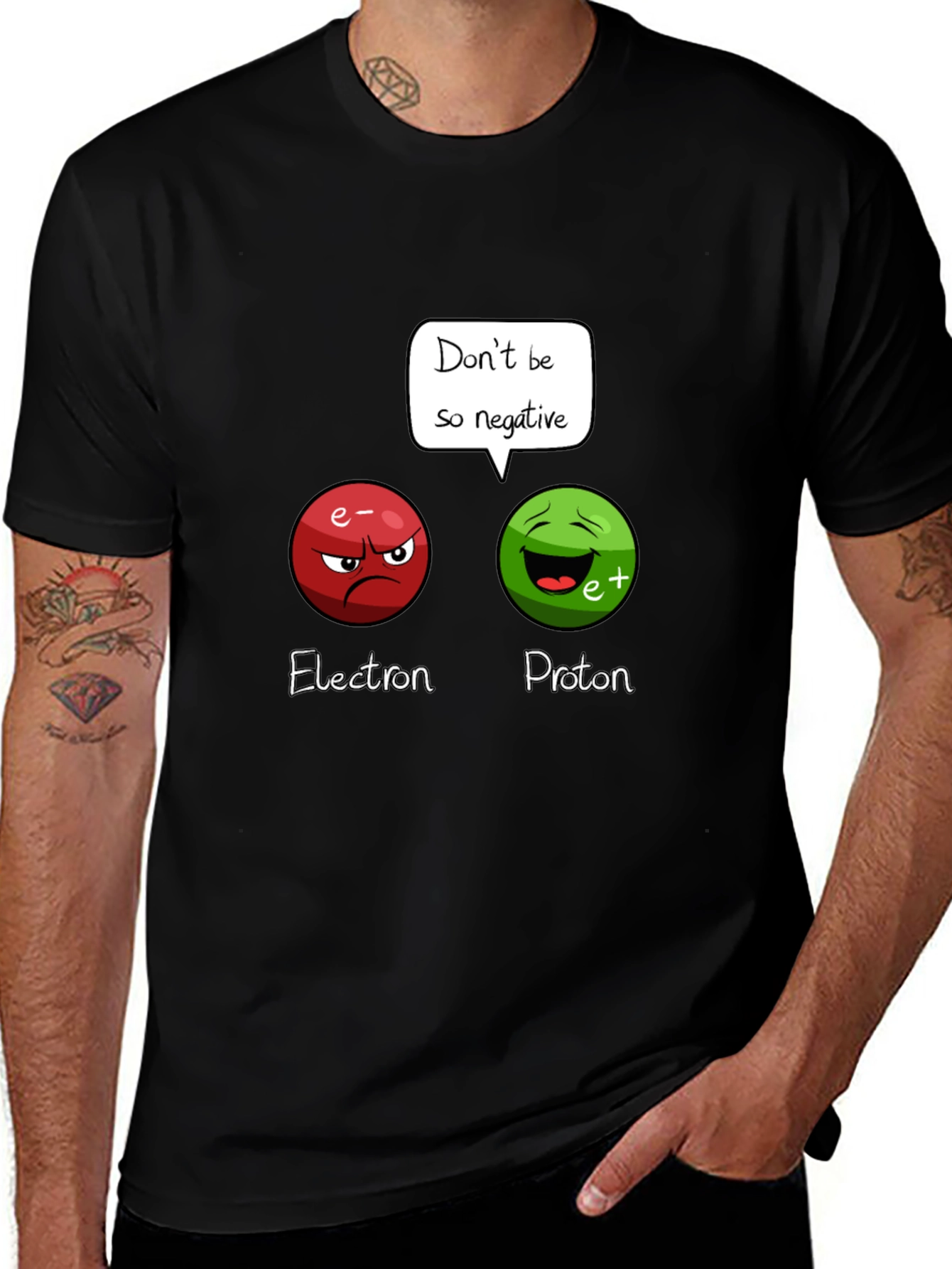 Variant 30 of Funny Science T-Shirt: Don't Be So Negative!