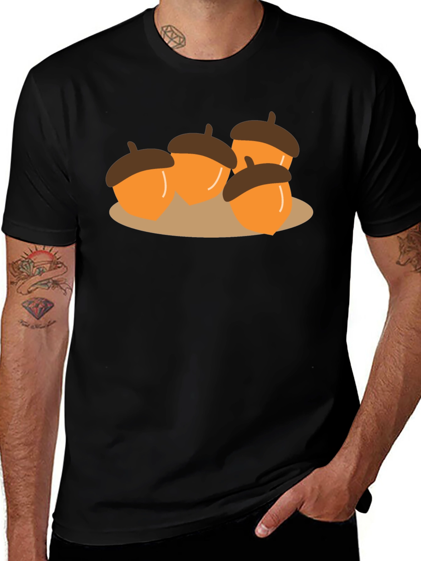 Variant 3 of Acorn Graphic Black T-Shirt