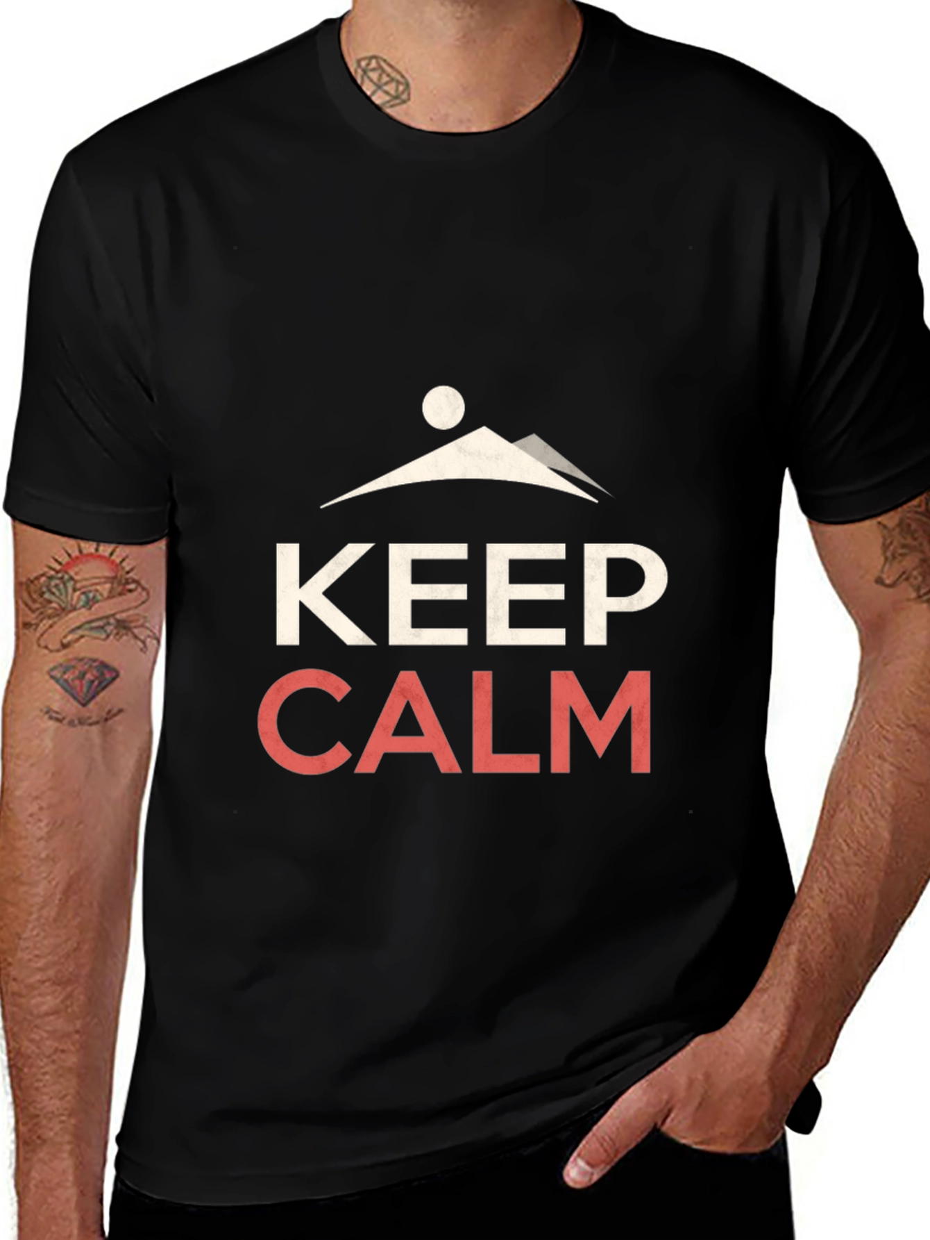Variant 17 of Keep Calm Mountain Graphic Tee - Black