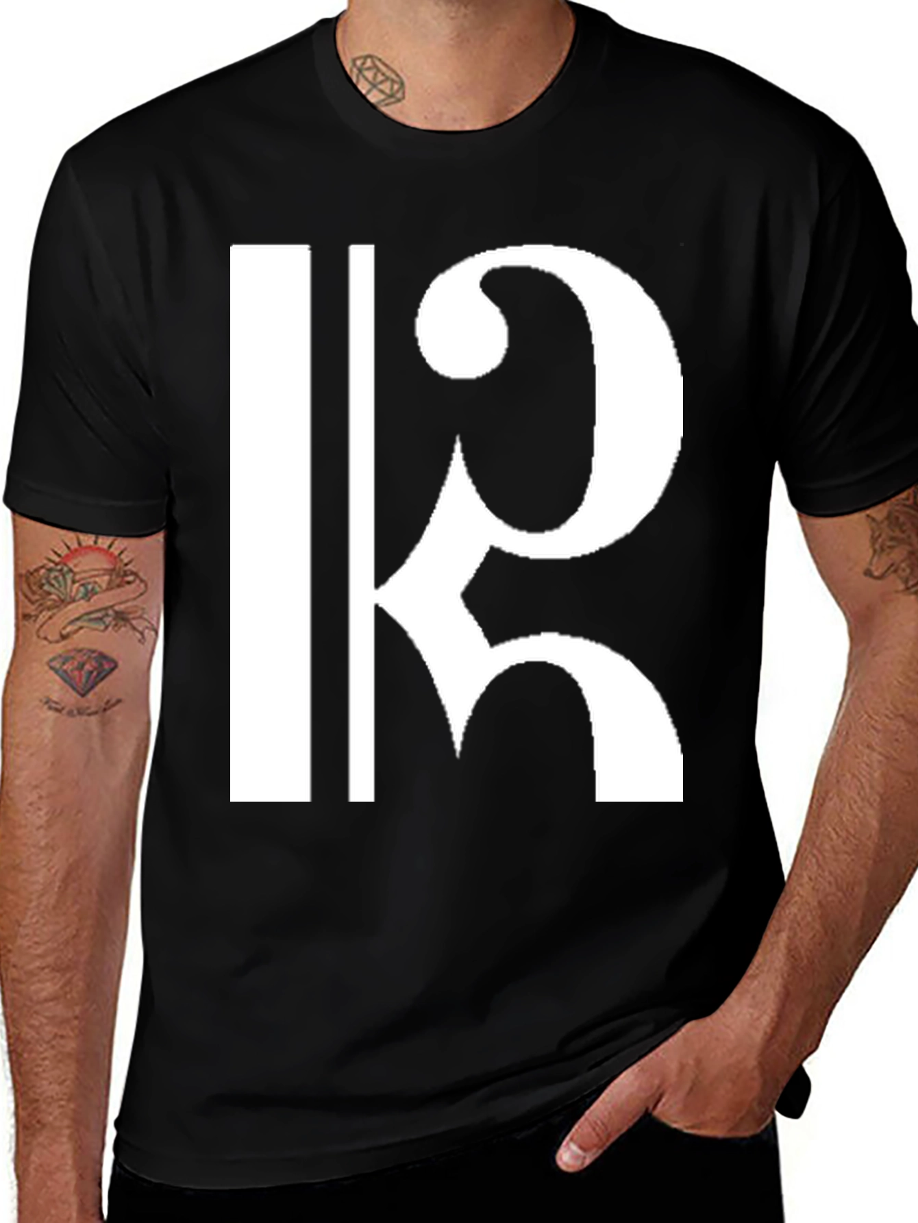 Variant 26 of Bass Clef T-Shirt - Music Lover Graphic Tee