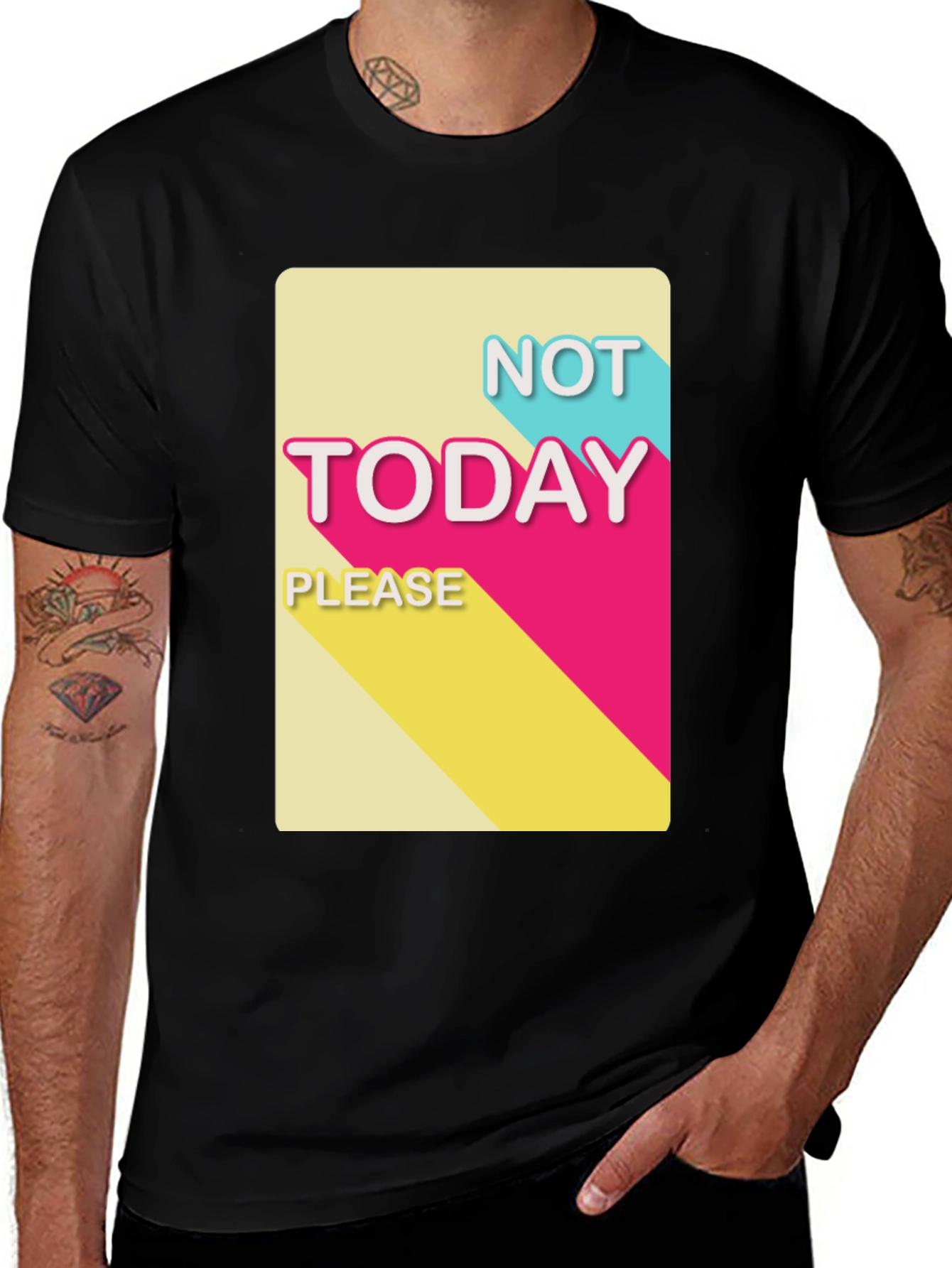 Variant 26 of Not Today Please T-Shirt - Funny Slogan Tee