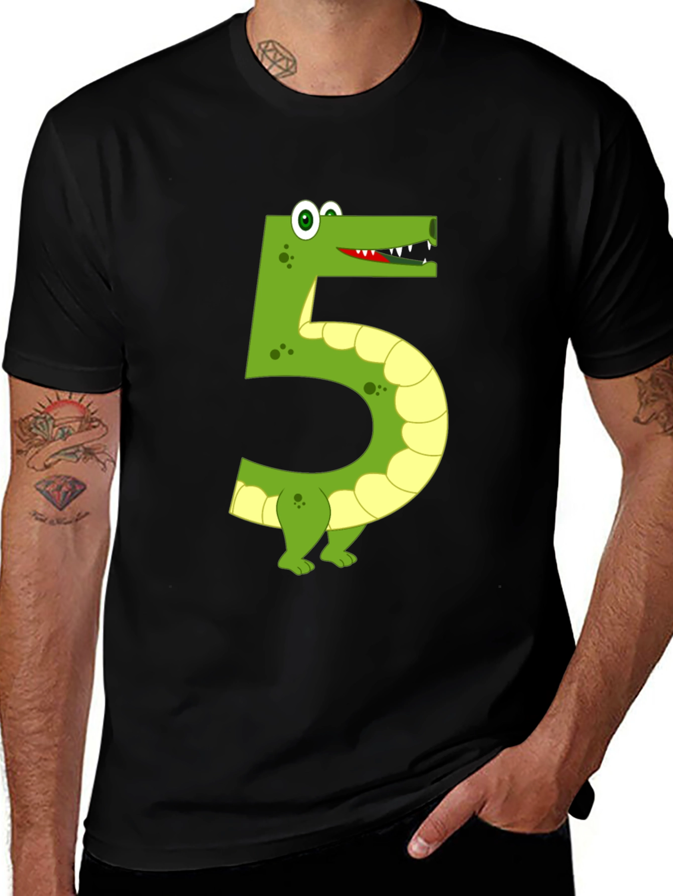Variant 9 of Fun Number 5 Alligator Tee