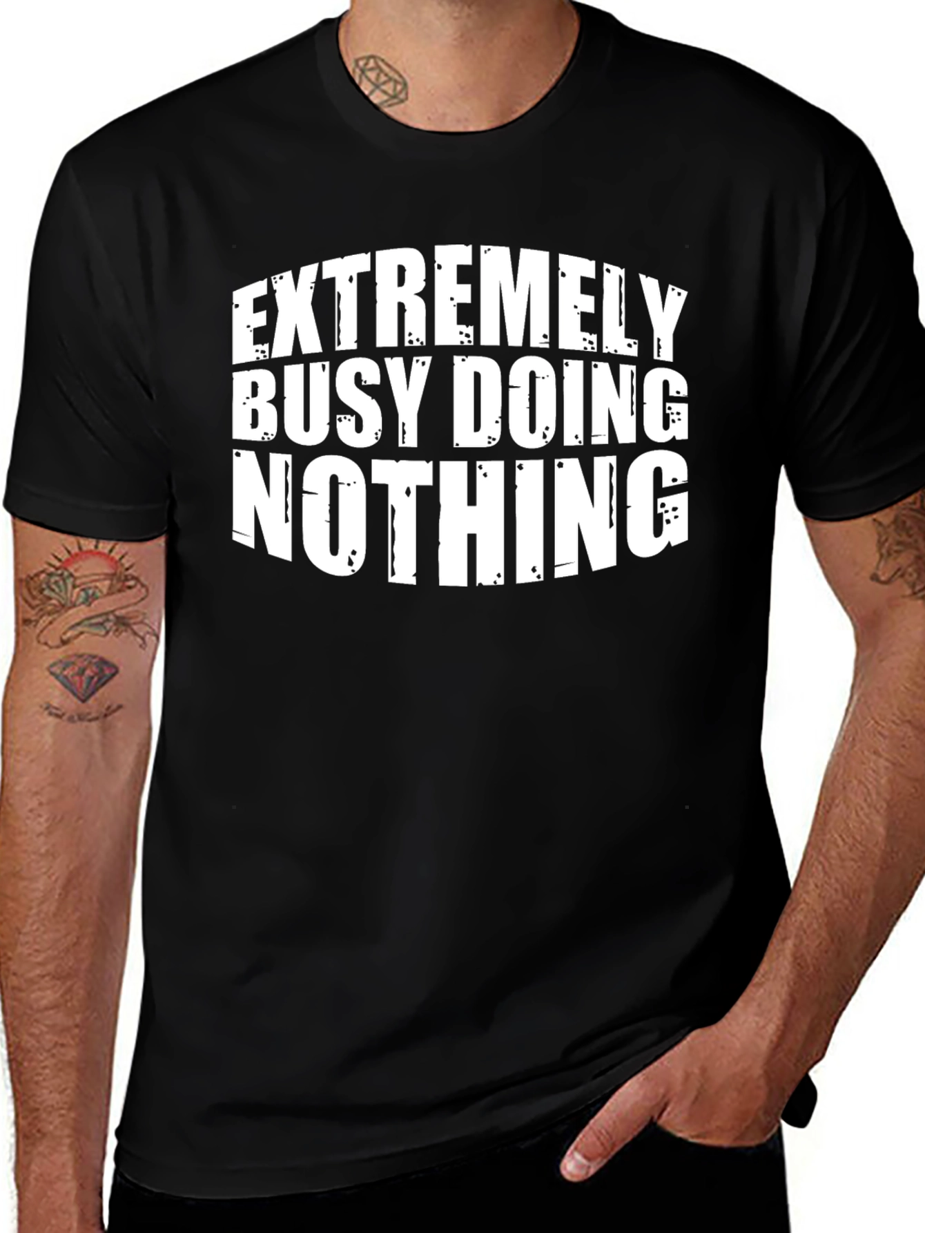 Variant 10 of Extremely Busy Doing Nothing Black T-Shirt
