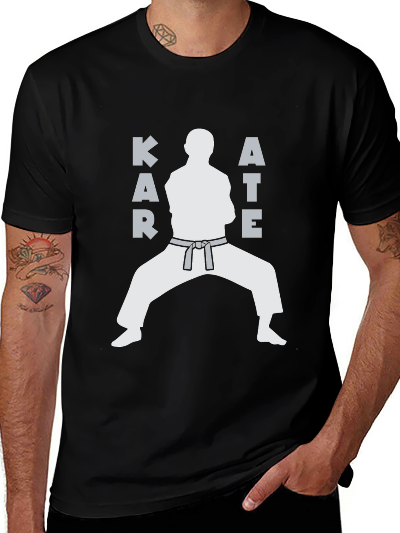 Variant 15 of Karate Stance Graphic T-Shirt - Black