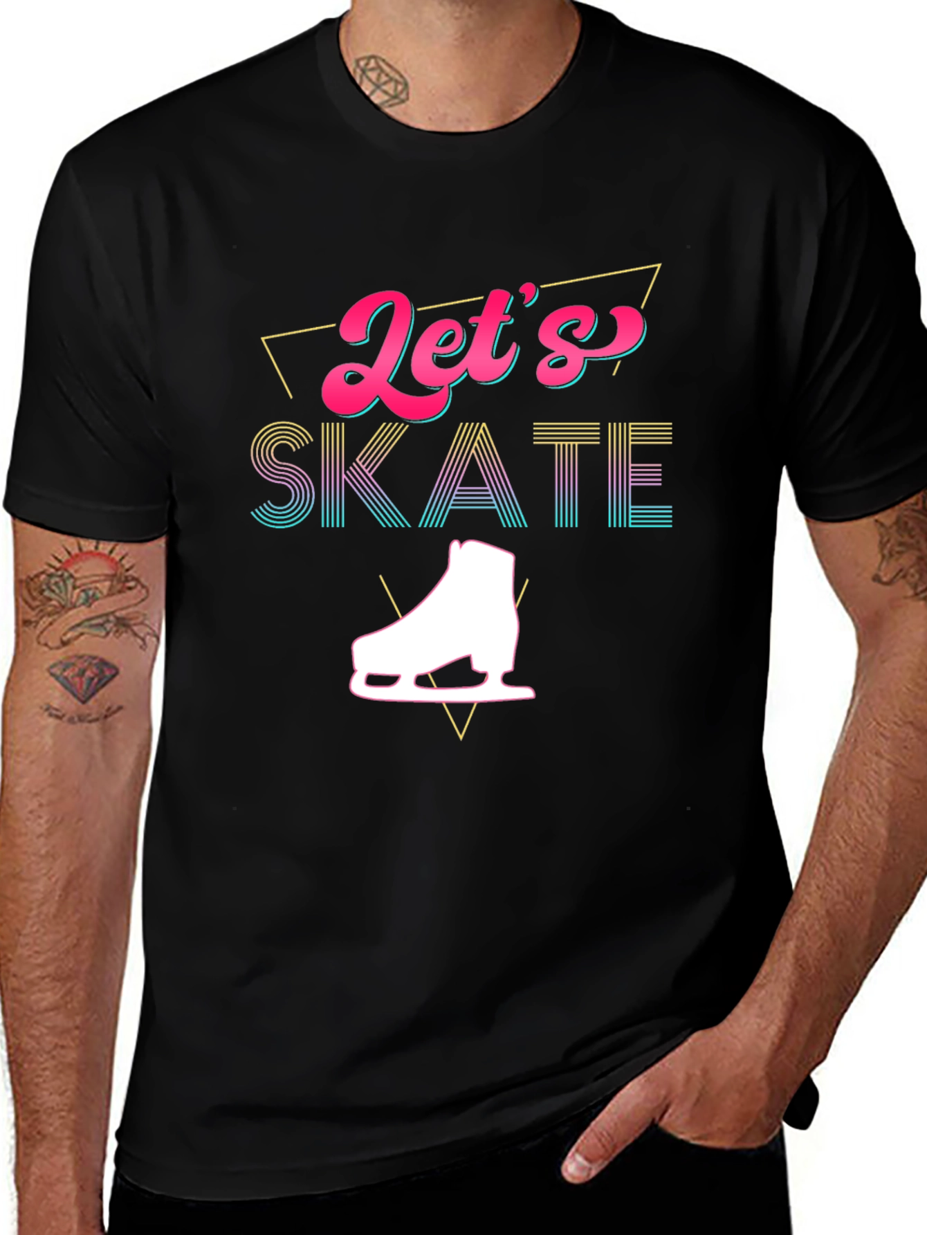 Variant 7 of Let's Skate Graphic T-Shirt - Retro Design