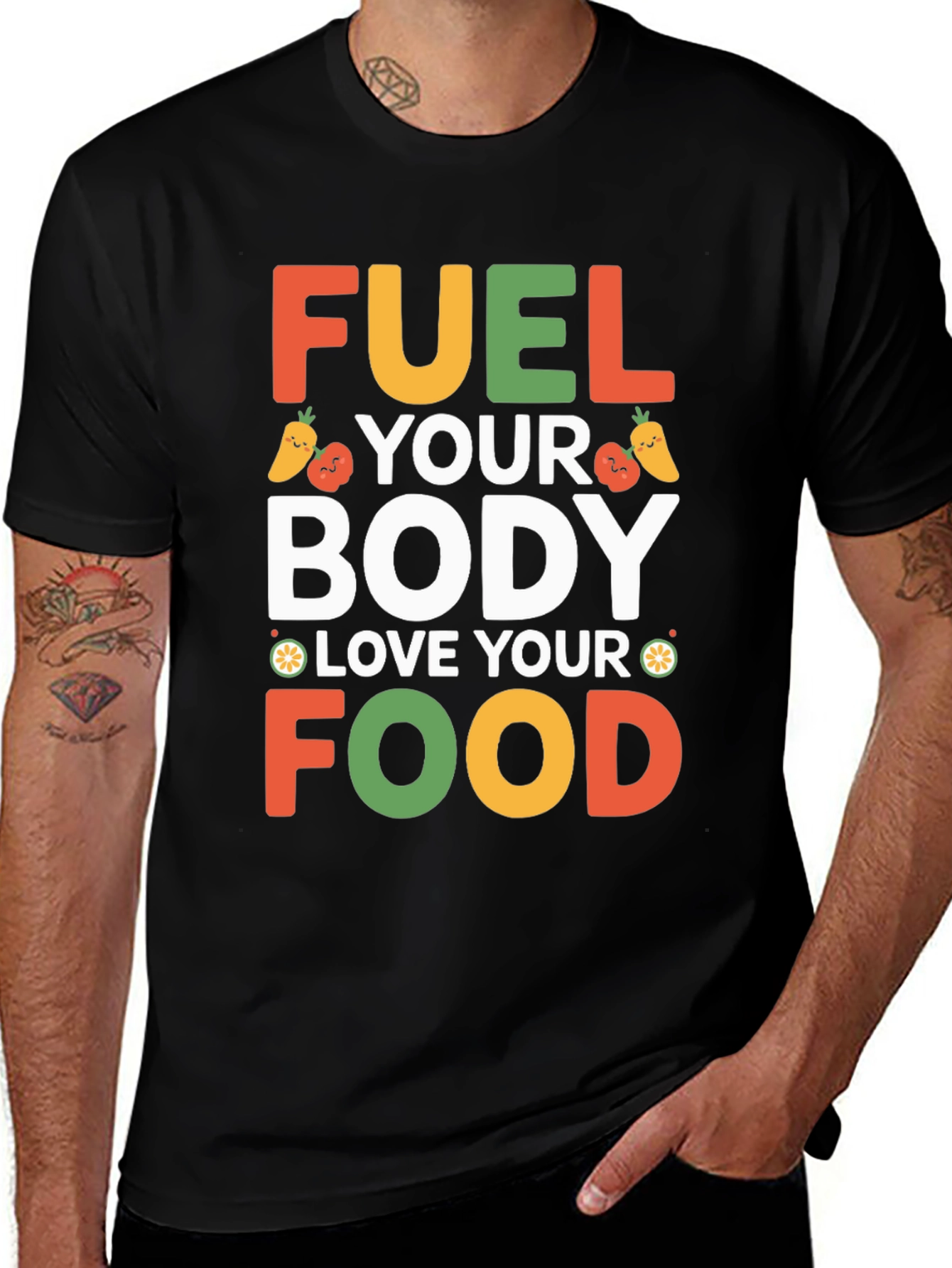 Variant 18 of Fuel Your Body, Love Your Food Graphic Tee