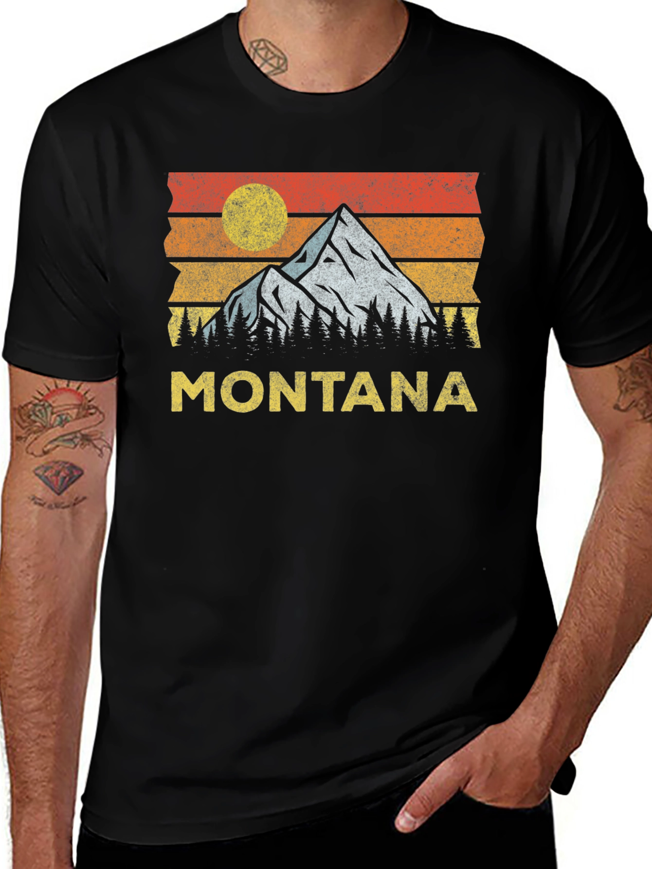 Variant 18 of Retro Montana Mountain T-Shirt