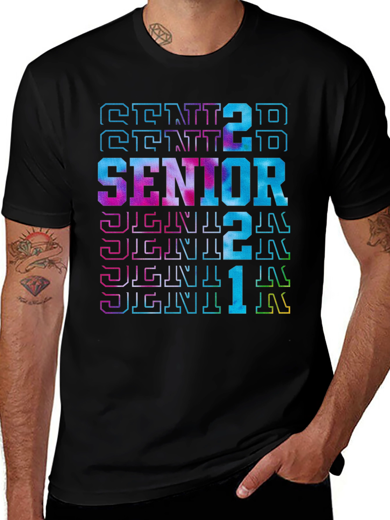 Senior 2021 Tie Dye Graphic T-Shirt