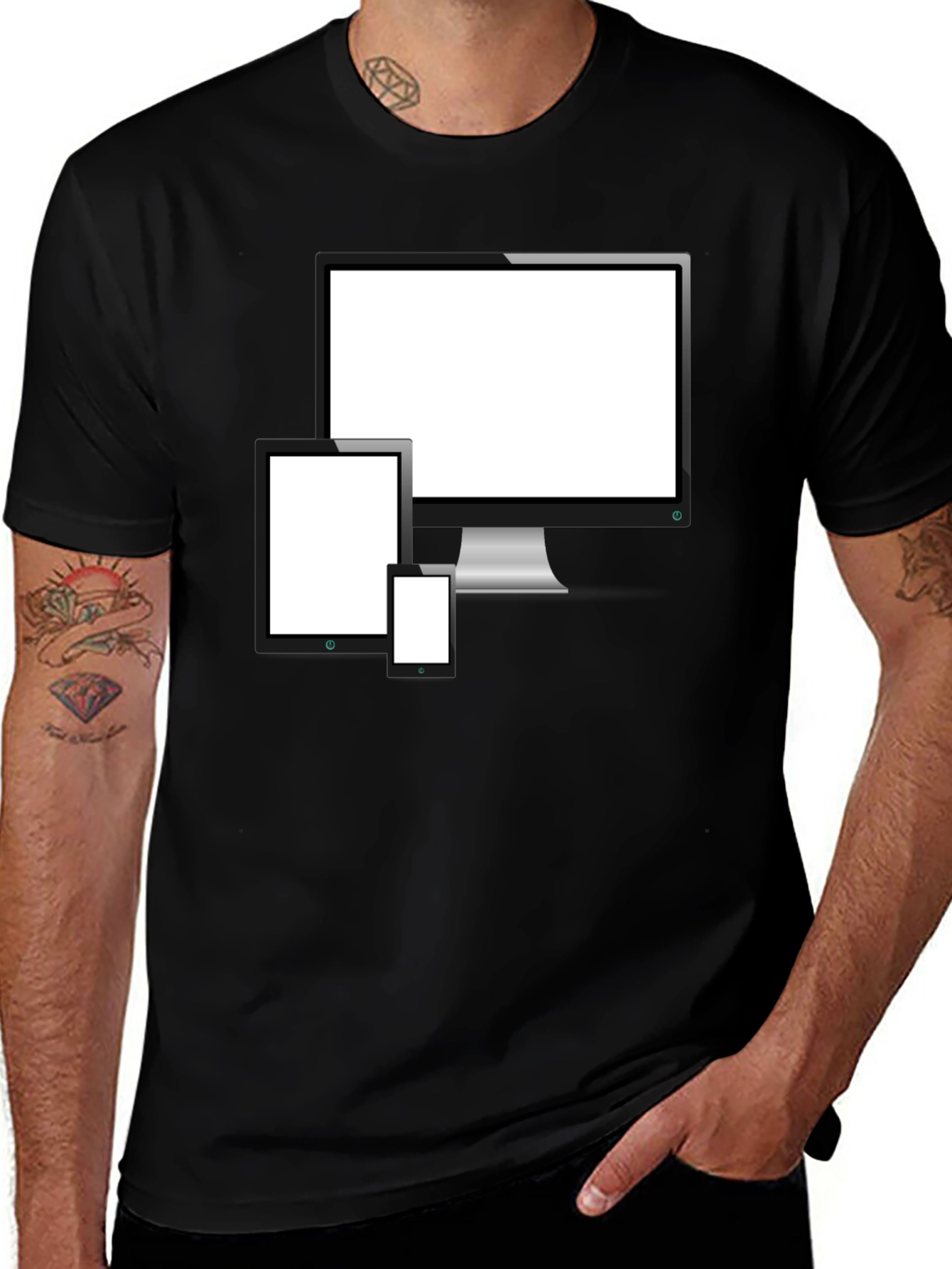 Tech Device Display T-Shirt | Black Graphic Tee