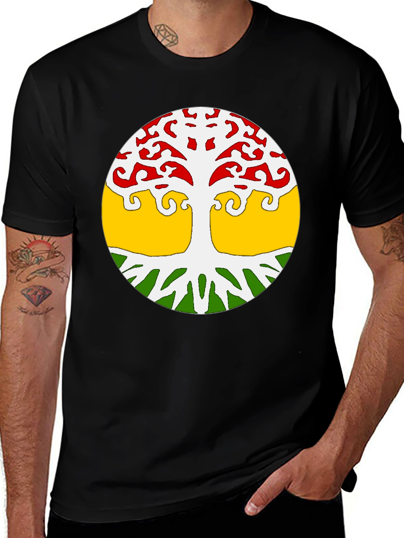 Variant 24 of Rasta Tree of Life Graphic Tee