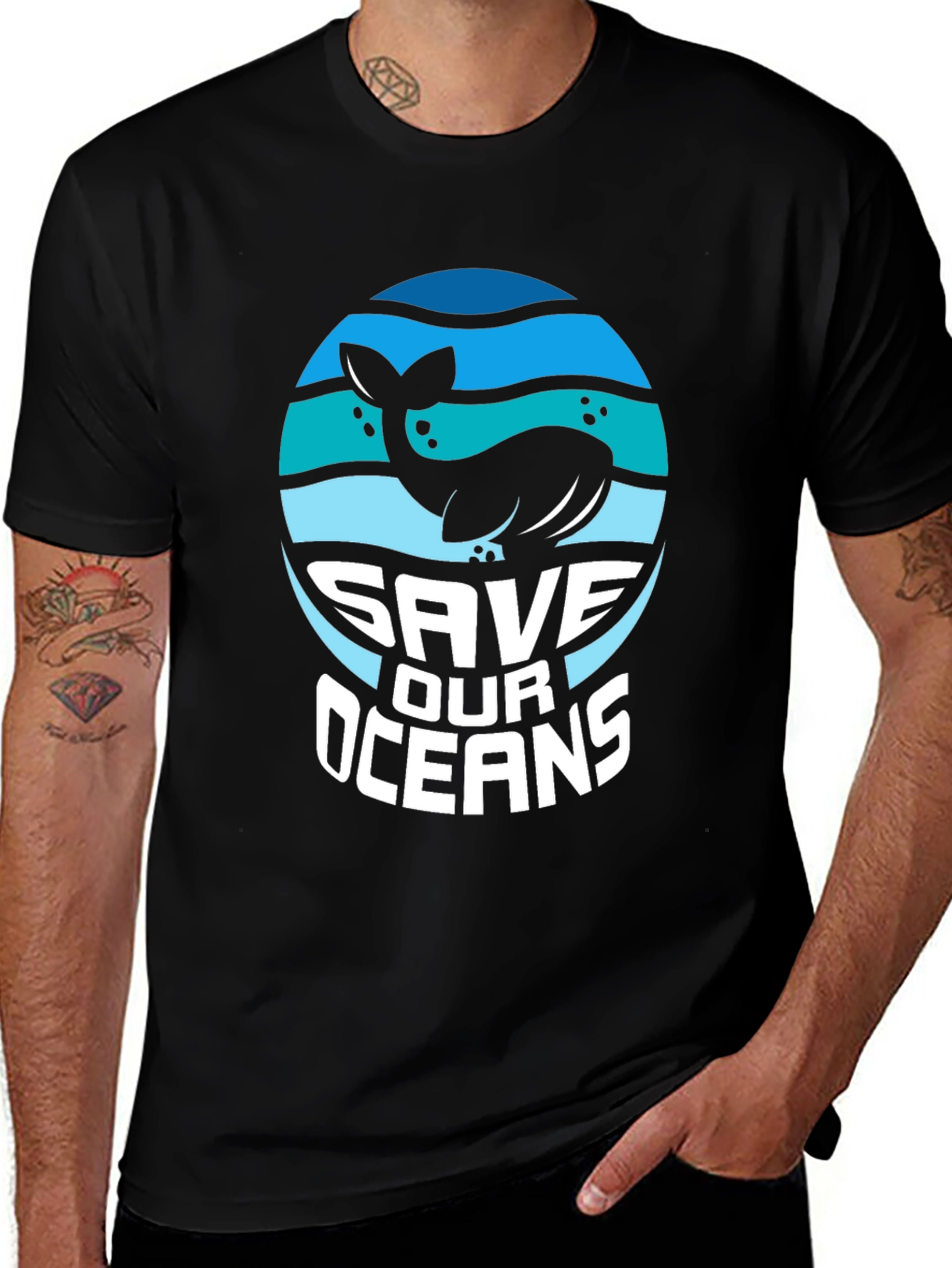 Variant 21 of Save Our Oceans Black Graphic T-Shirt