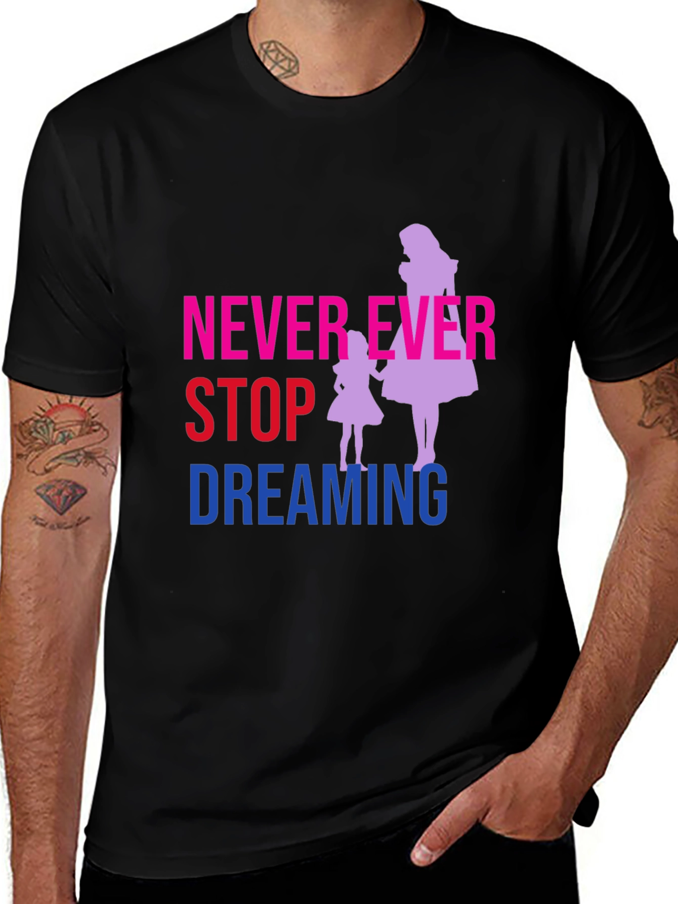 Variant 23 of Inspirational Mother Daughter T-Shirt - Never Stop Dreaming