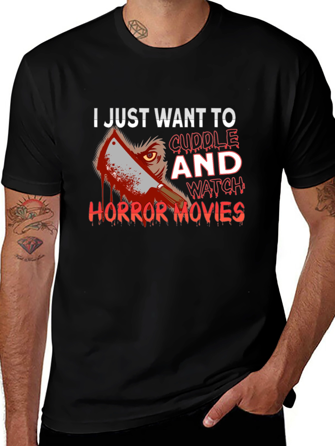 Variant 4 of Horror Movie Cuddle T-Shirt