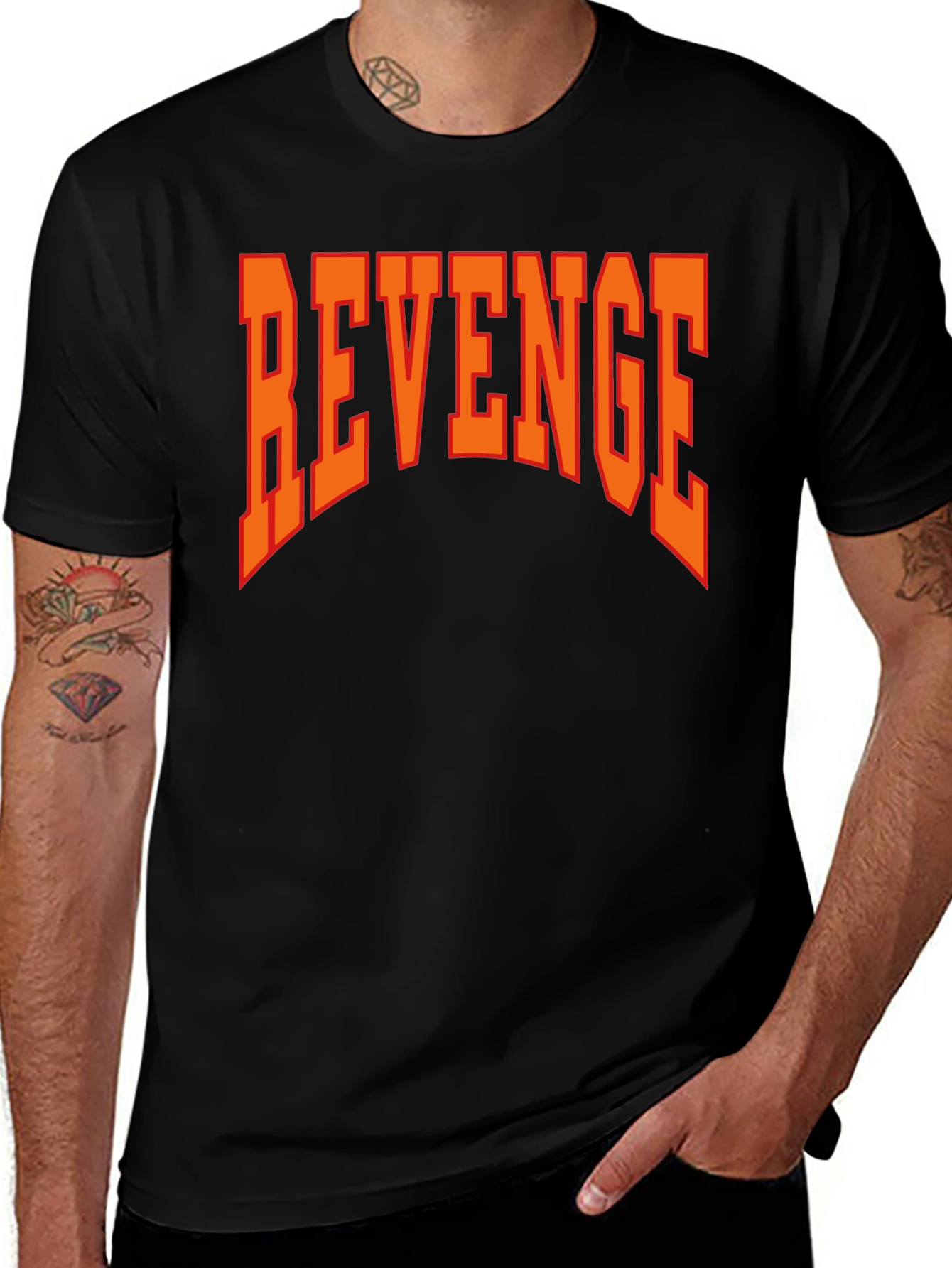 Revenge Graphic Print Black T-Shirt