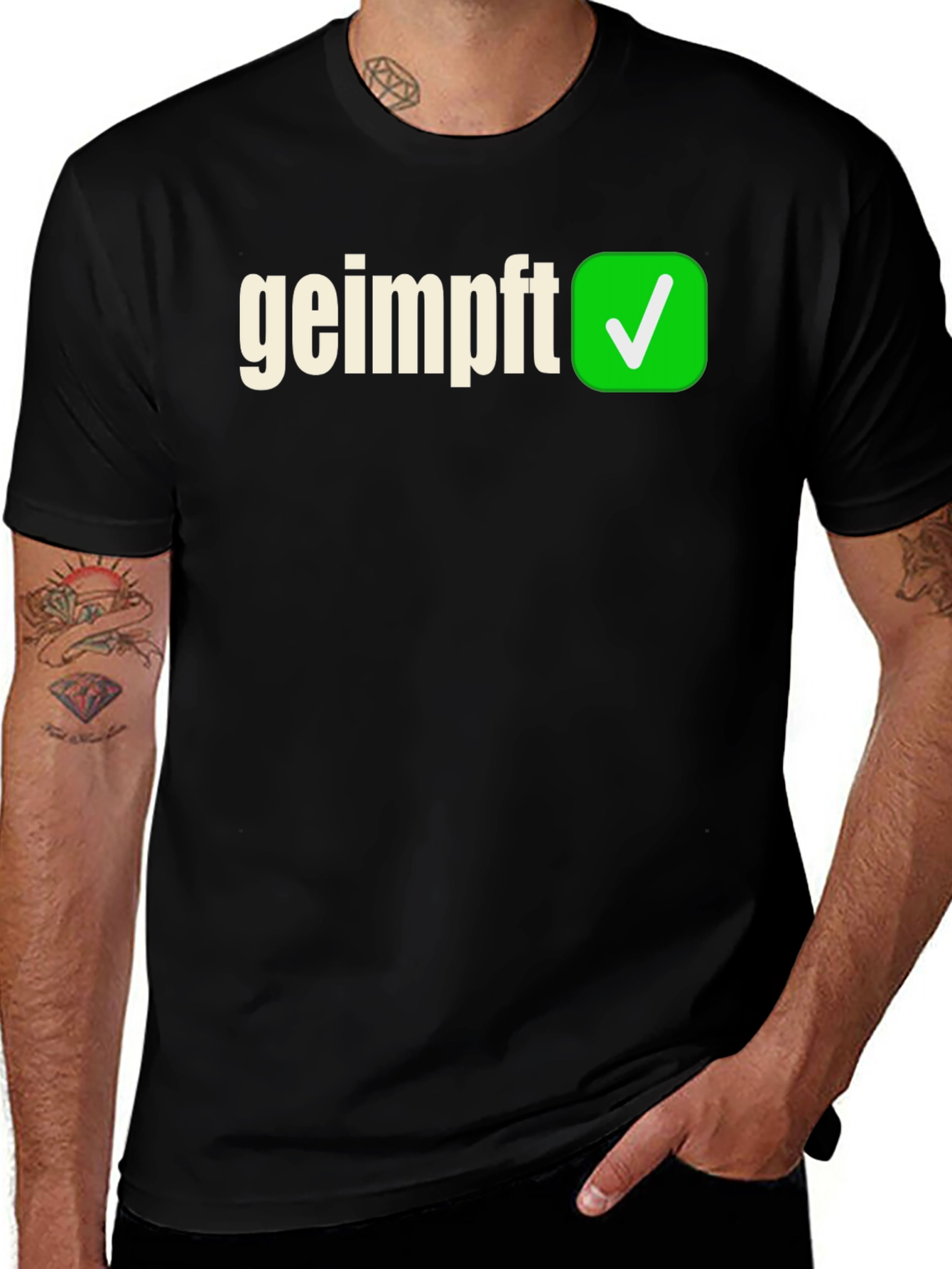 Variant 13 of Geimpft T-Shirt - I'm Vaccinated Checkmark Tee