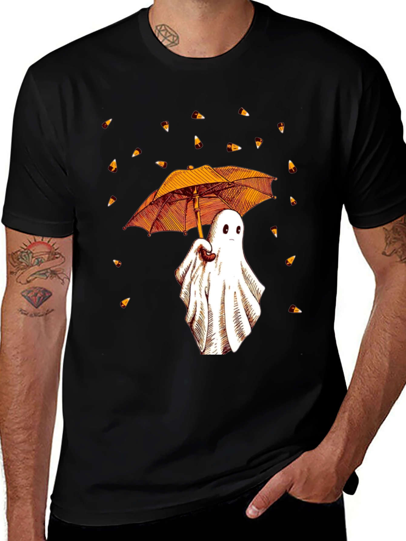 Ghost with Umbrella Graphic Tee