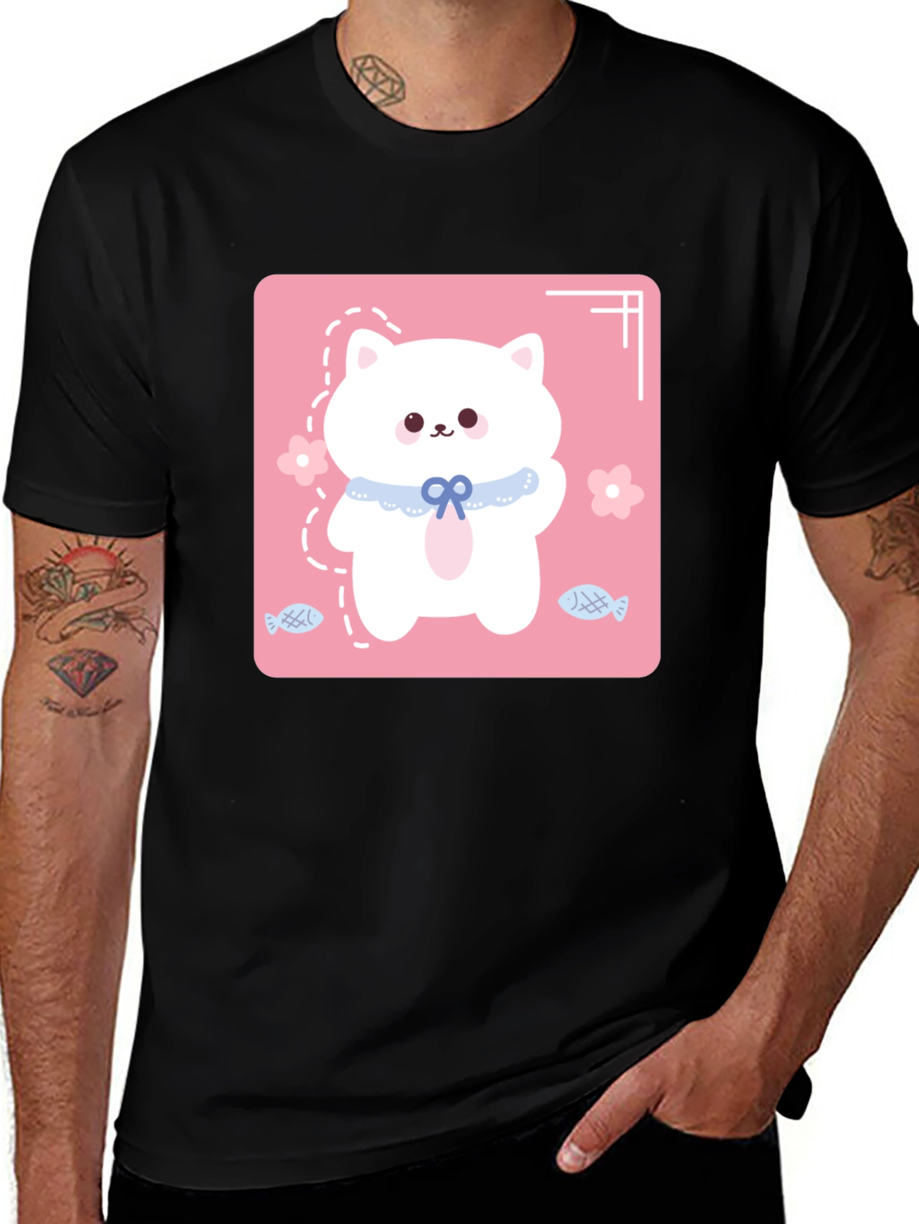 Variant 16 of Cute Cat Graphic Tee - Stylish & Fun!