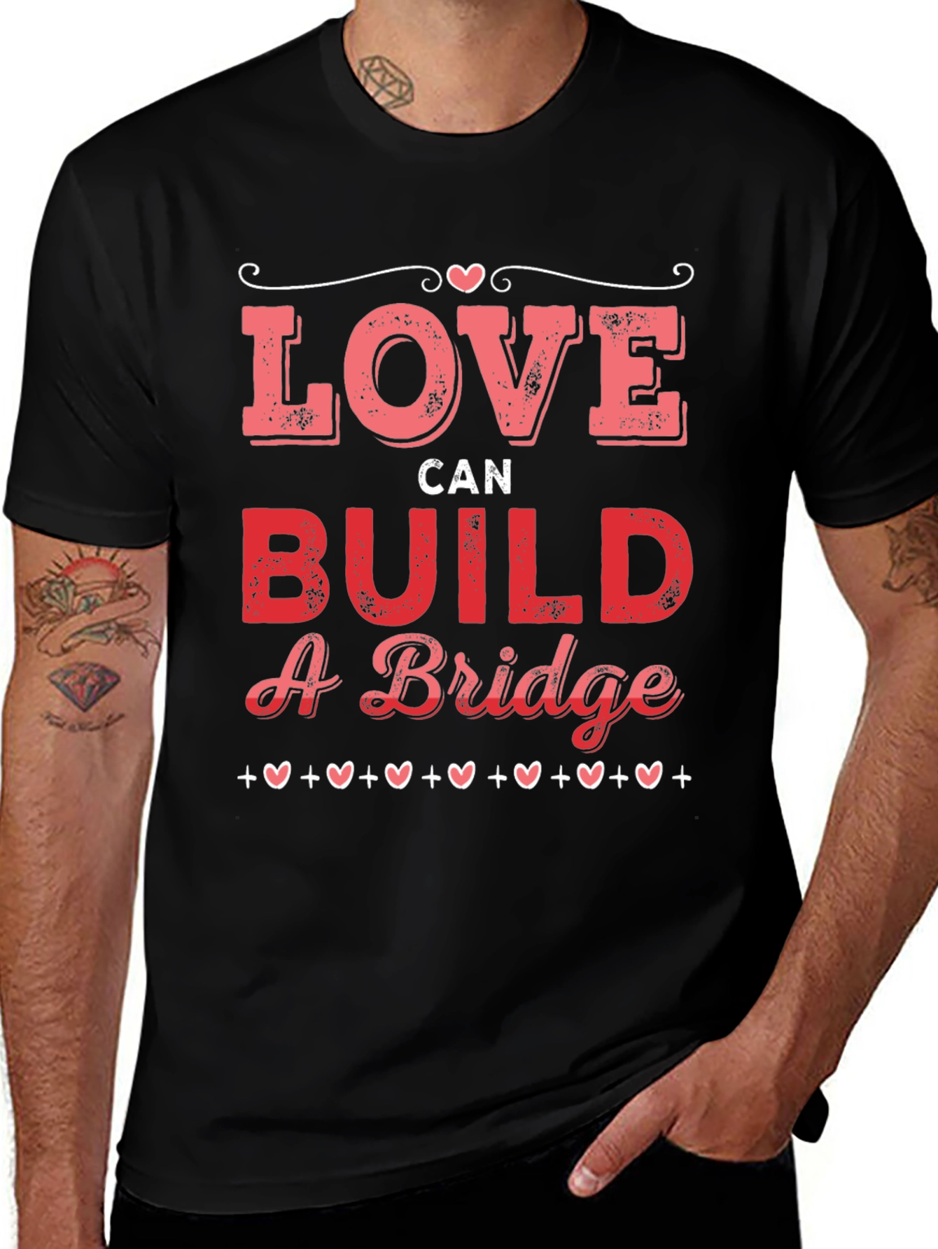 Variant 22 of Love Can Build A Bridge Graphic Tee - Valentine's Day