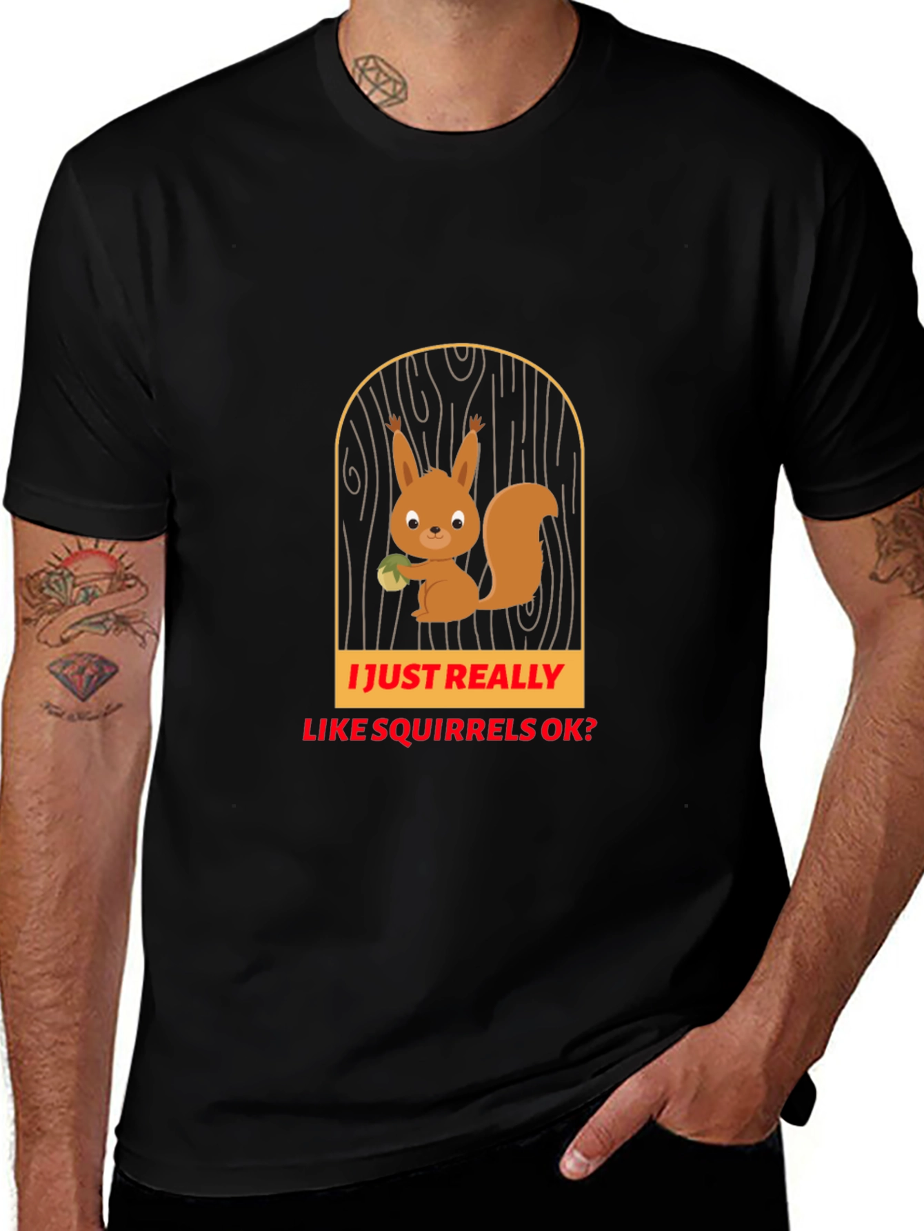 Variant 26 of Squirrel Lover Graphic Tee -  I Just Really Like Squirrels