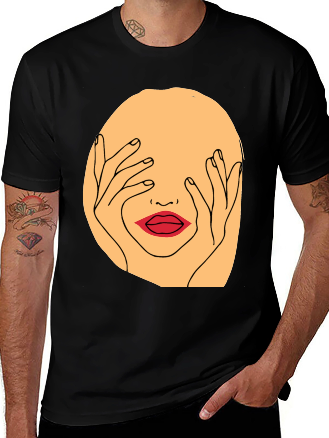 Variant 6 of Abstract Face Graphic Tee - Unisex Fashion