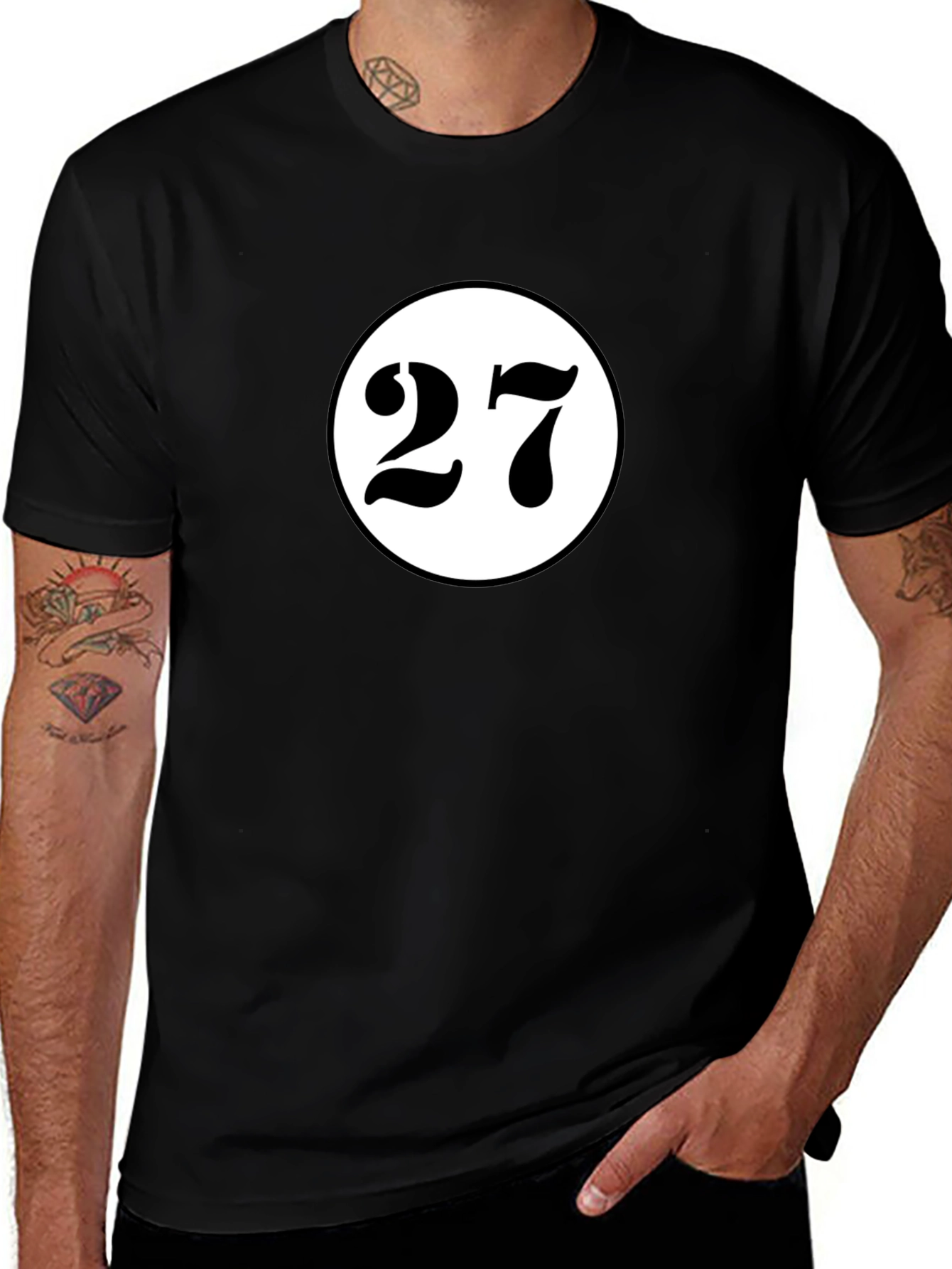 Variant 23 of Lucky Number 27 Black T-Shirt