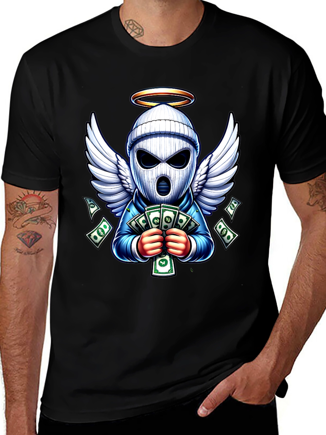 Variant 4 of Angel Bandit Cash T-Shirt - Stylish Graphic Tee