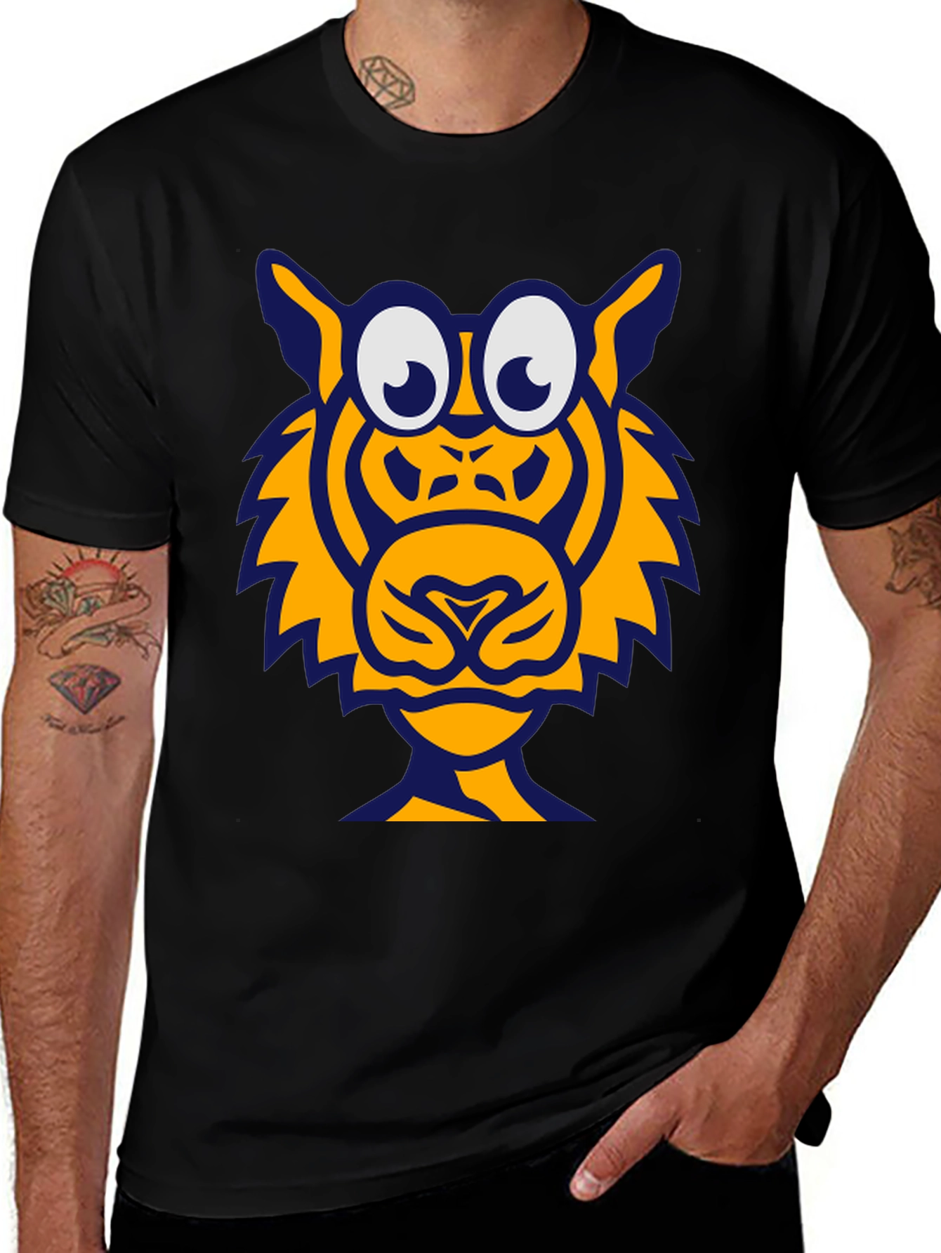 Variant 9 of Googly Eyed Cartoon Lion Graphic Tee