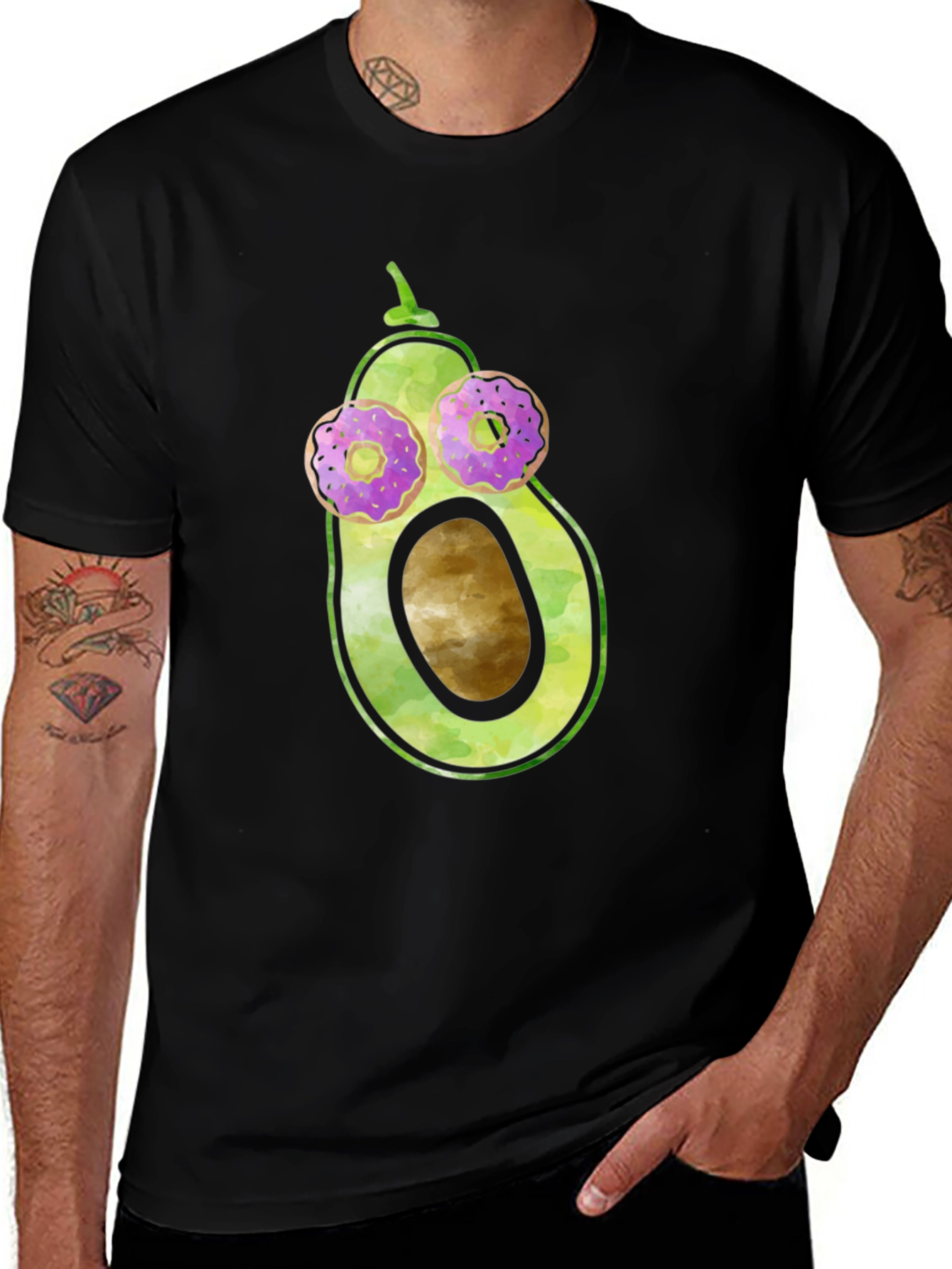 Variant 2 of Avocado Donut Eyes Funny Graphic Tee