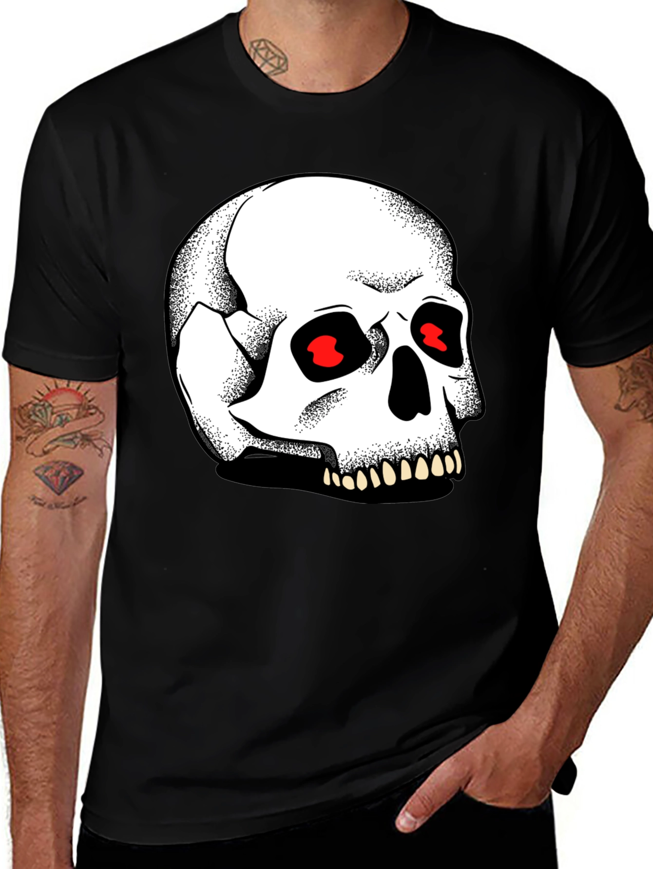 Variant 18 of Skull Graphic Black T-Shirt