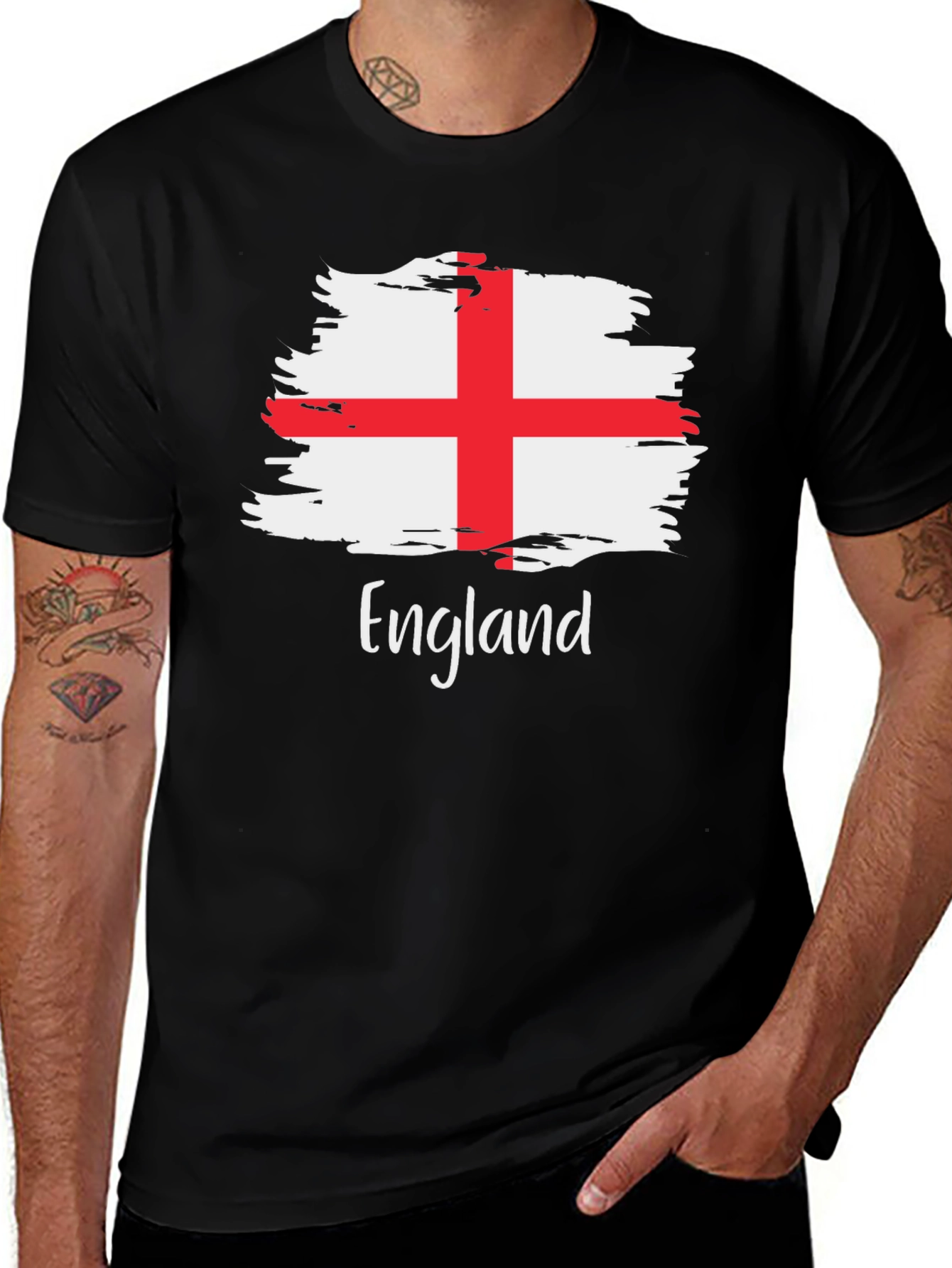 England Flag Brush Stroke T-Shirt