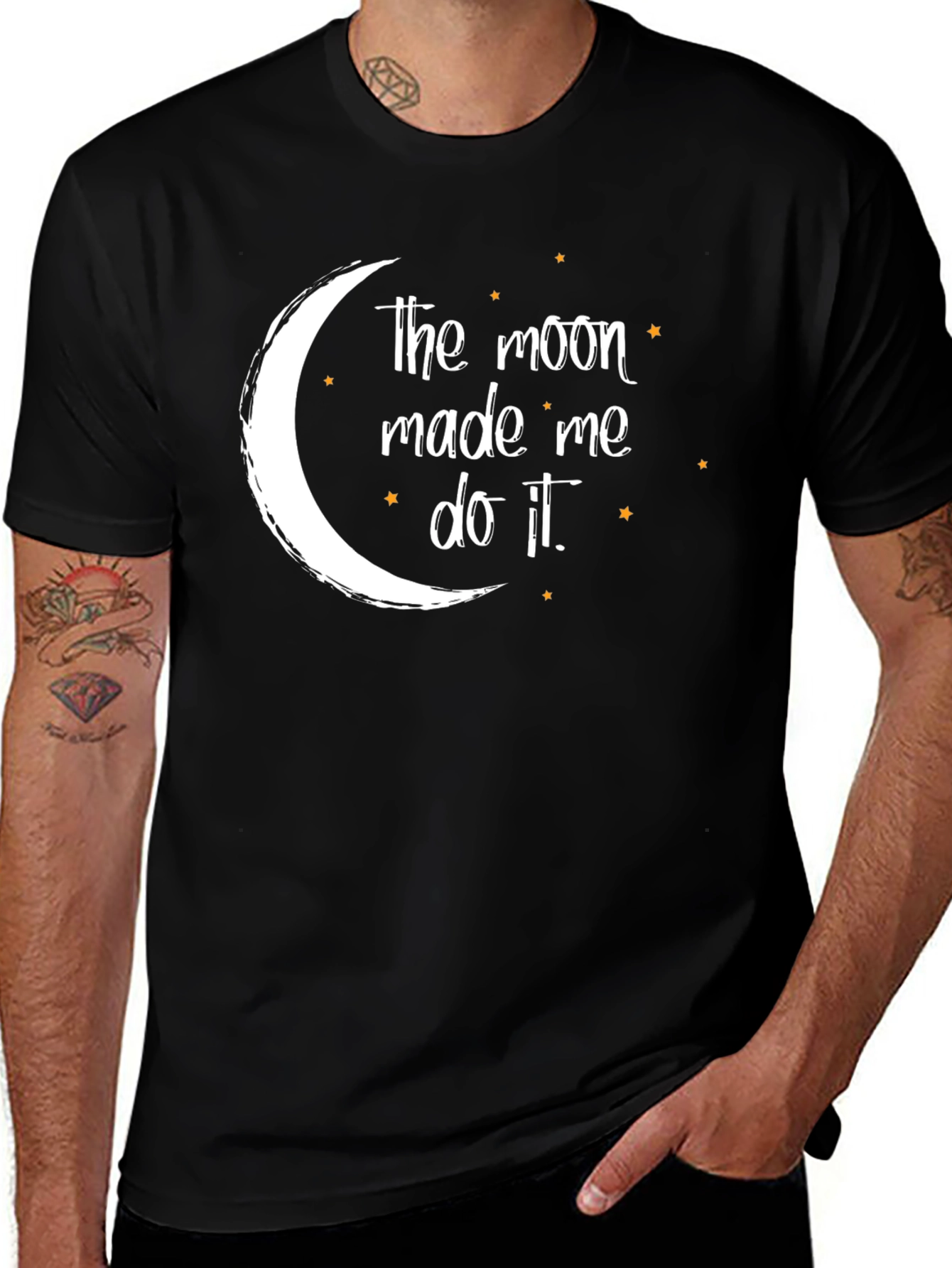 Variant 20 of Moon Made Me Do It Black Graphic T-Shirt