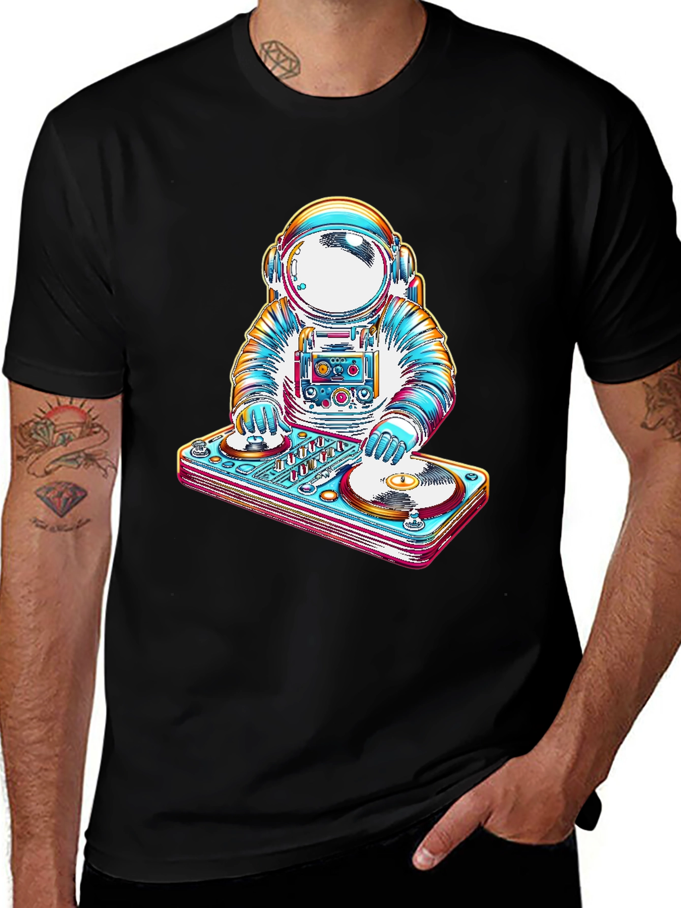 Variant 27 of Astronaut DJ Graphic Tee - Cool Space Music T-Shirt
