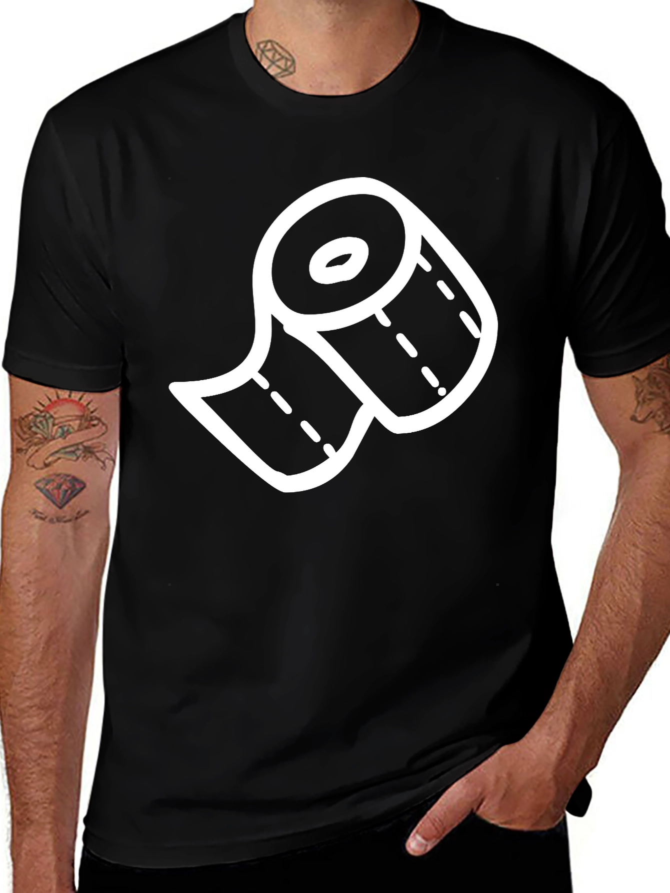 Variant 27 of Toilet Paper Graphic Tee - Black Cotton Comfort