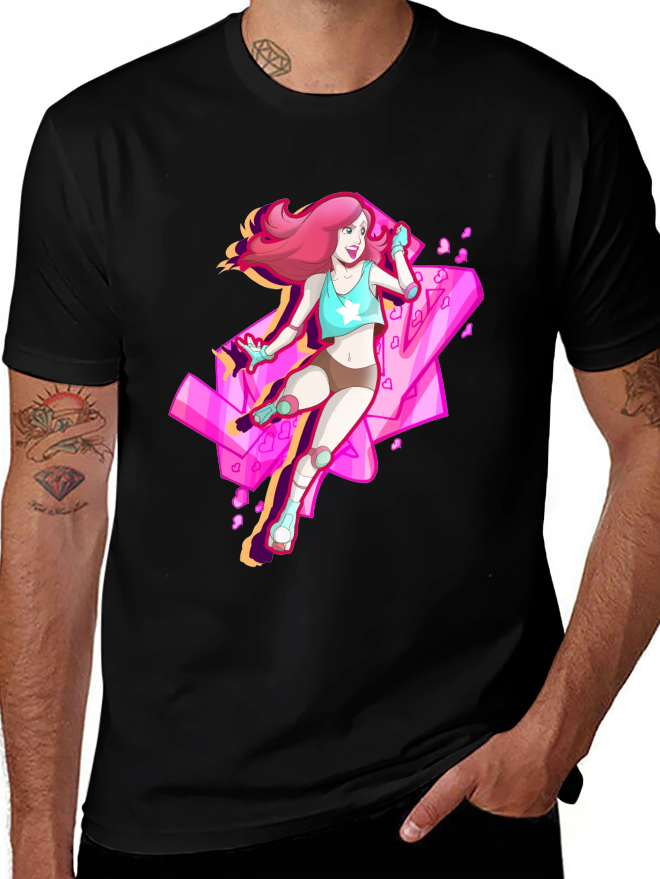 Variant 10 of Retro Anime Roller Skate Graphic Tee