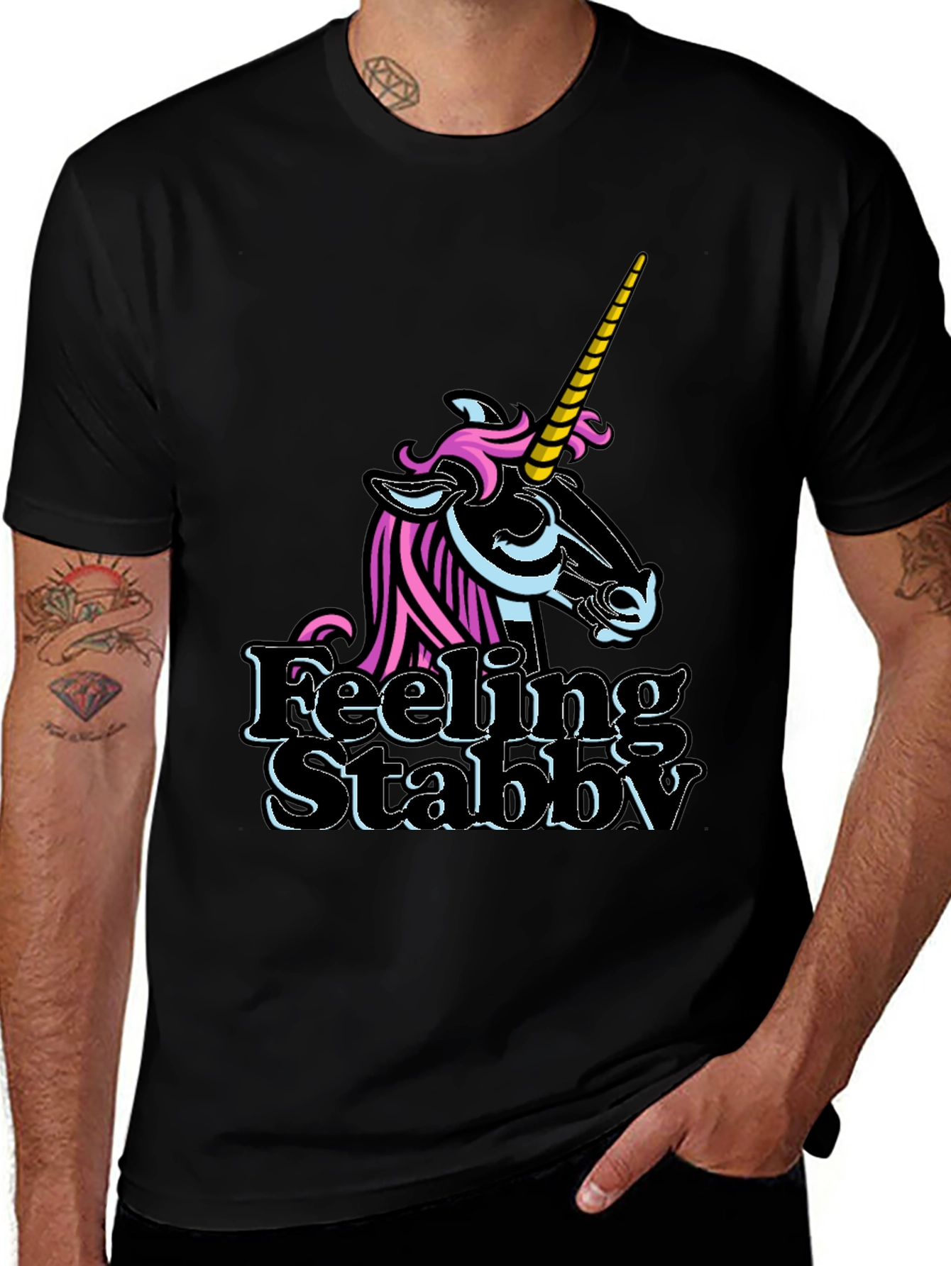 Variant 24 of Feeling Stabby Unicorn Graphic Tee