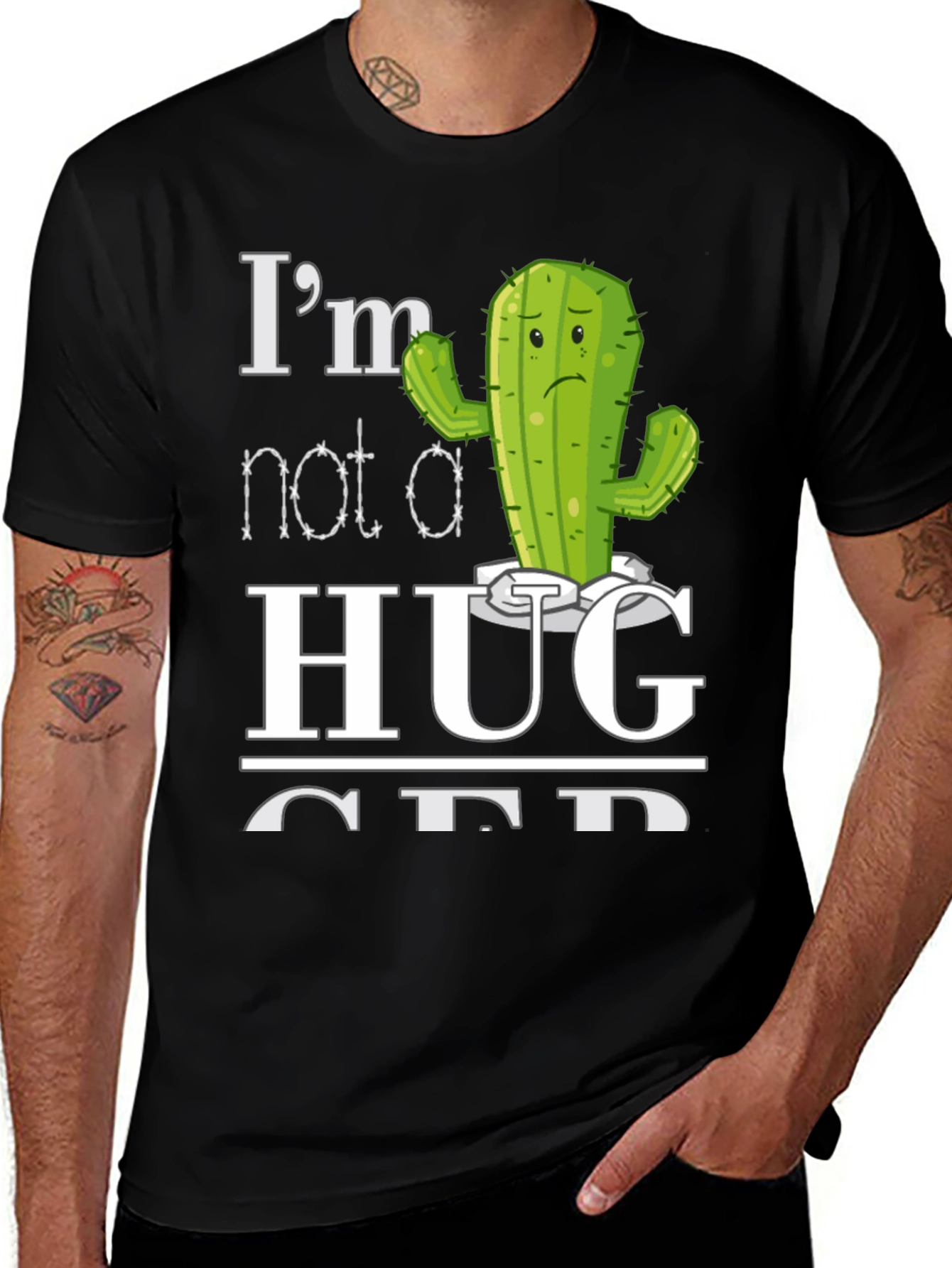 Variant 18 of I'm Not a Hugger Cactus T-Shirt