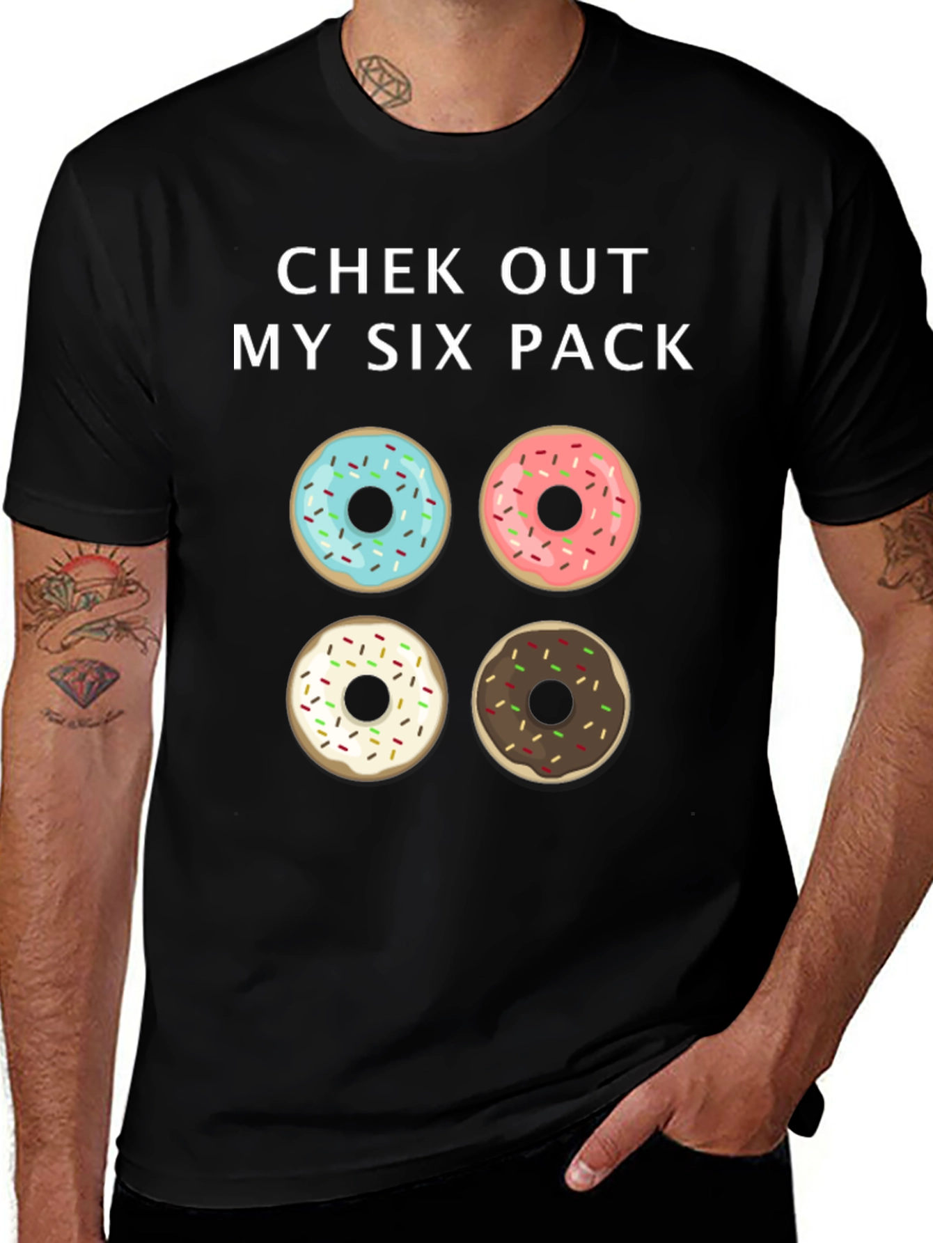 Variant 16 of Chek Out My Six Pack Donut Graphic Tee