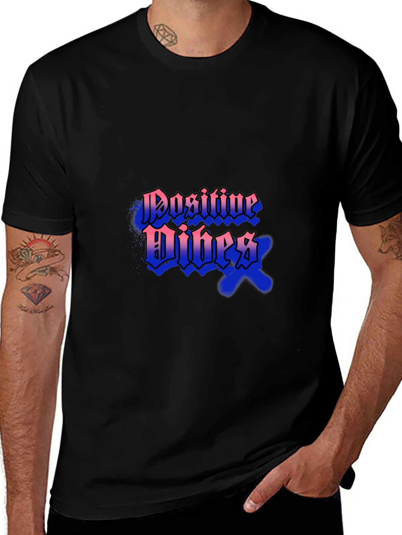 Variant 11 of Positive Vibes Black T-Shirt